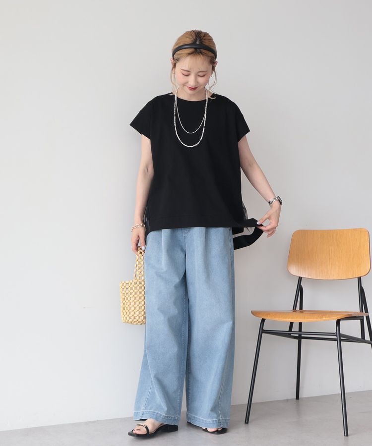 AMERICAN HOLIC「【接触冷感】イージーデニムワイドパンツ」|デニム|