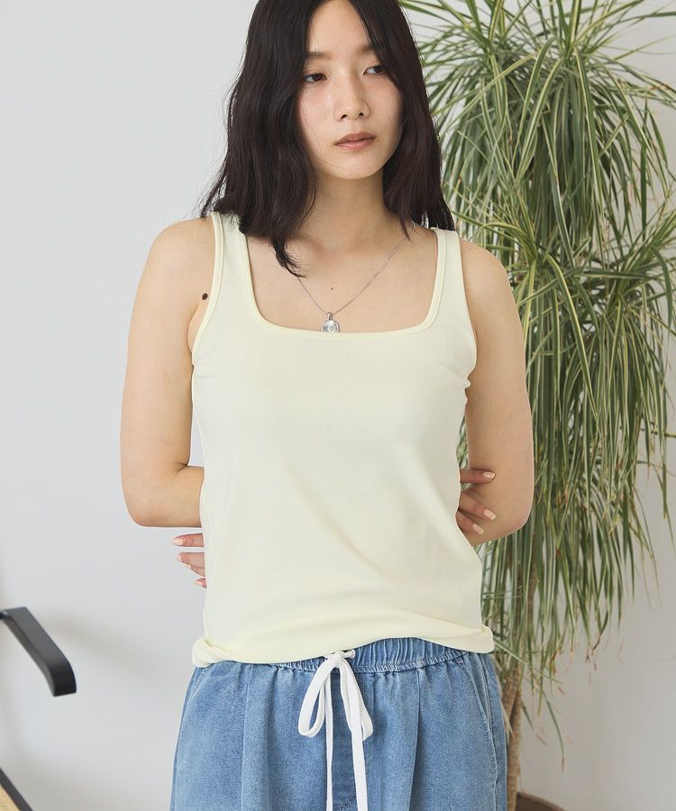 AMERICAN HOLIC「【吸放湿】スクエアネックタンクトップ」|インナー|Light yellow