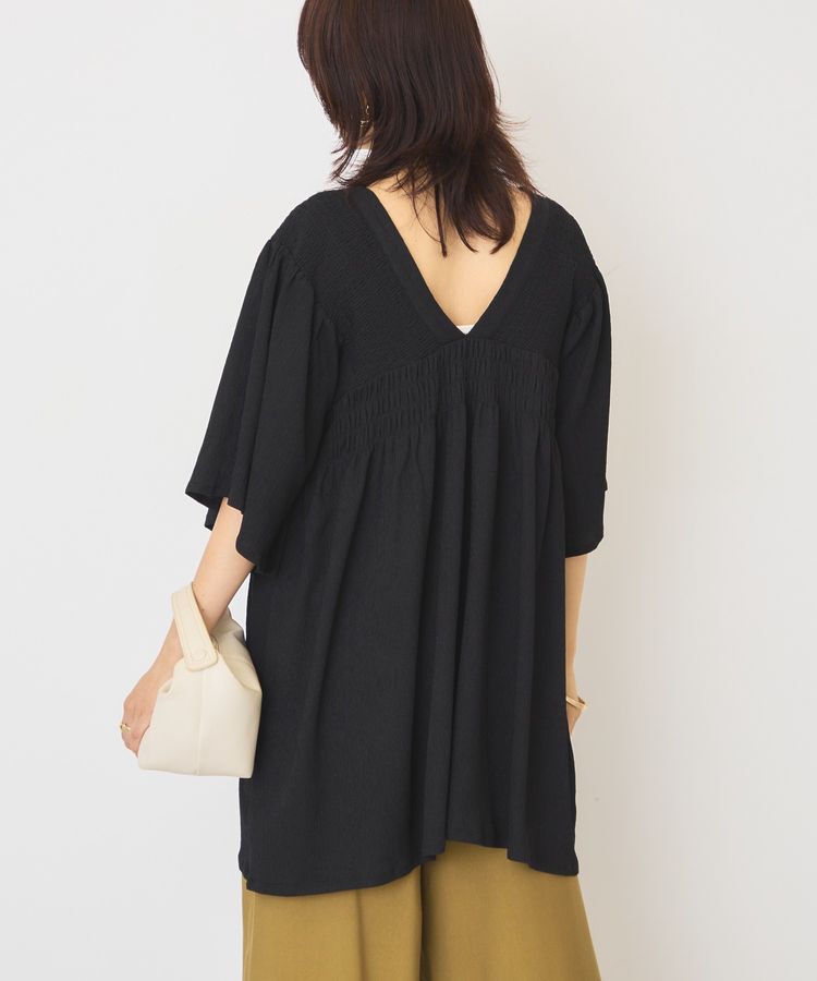 AMERICAN HOLIC「【WEB限定】前後2WAYVネックシャーリングチュニックブラウス【吸水速乾・イージーケア】」|Tシャツ・カットソー|