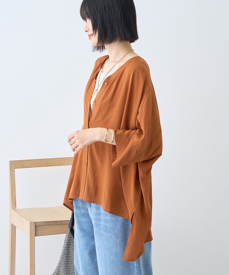 AMERICAN HOLIC「【接触冷感】Vネックポンチョシャツ2」|シャツ・ブラウス|