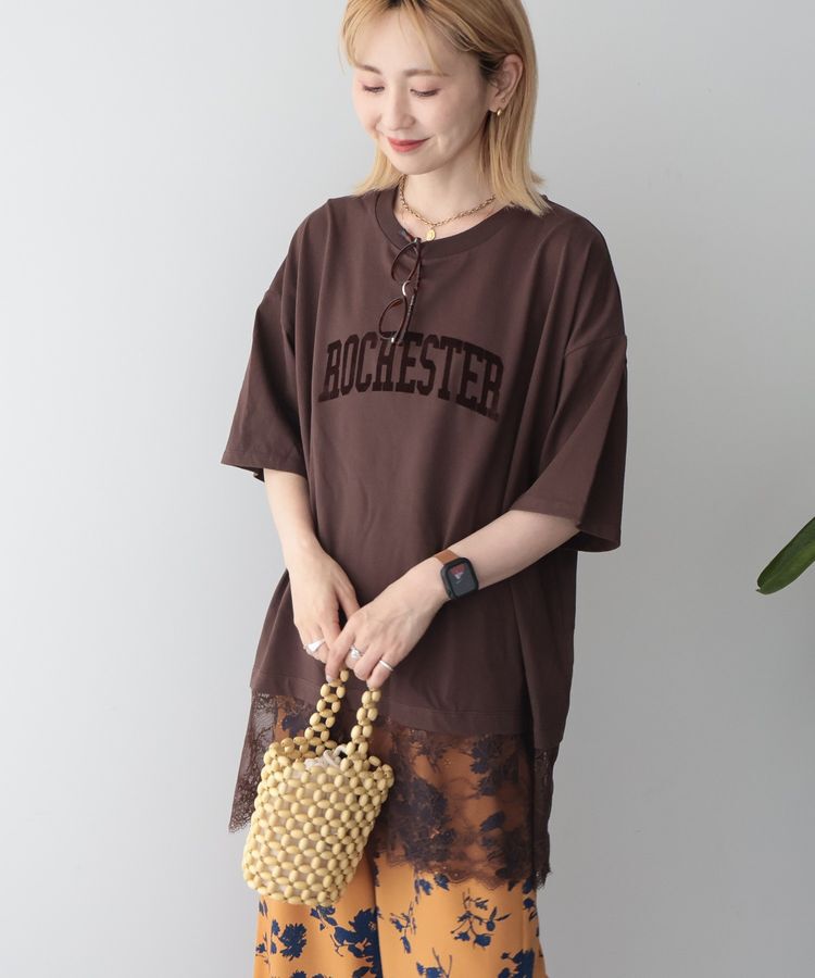 AMERICAN HOLIC「カレッジロゴレースドッキングTシャツ」|Tシャツ・カットソー|