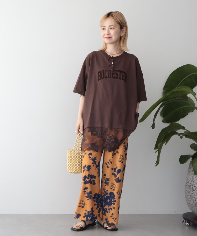 AMERICAN HOLIC「カレッジロゴレースドッキングTシャツ」|Tシャツ・カットソー|