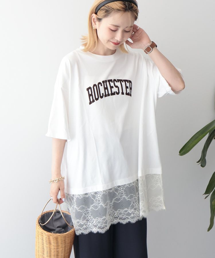 AMERICAN HOLIC「カレッジロゴレースドッキングTシャツ」|Tシャツ・カットソー|