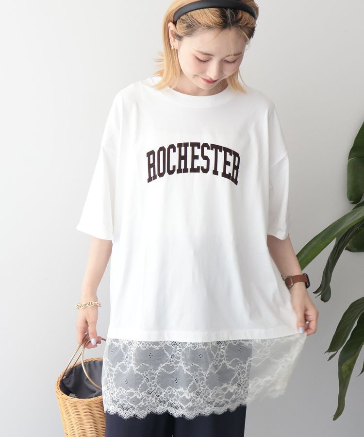 AMERICAN HOLIC「カレッジロゴレースドッキングTシャツ」|Tシャツ・カットソー|