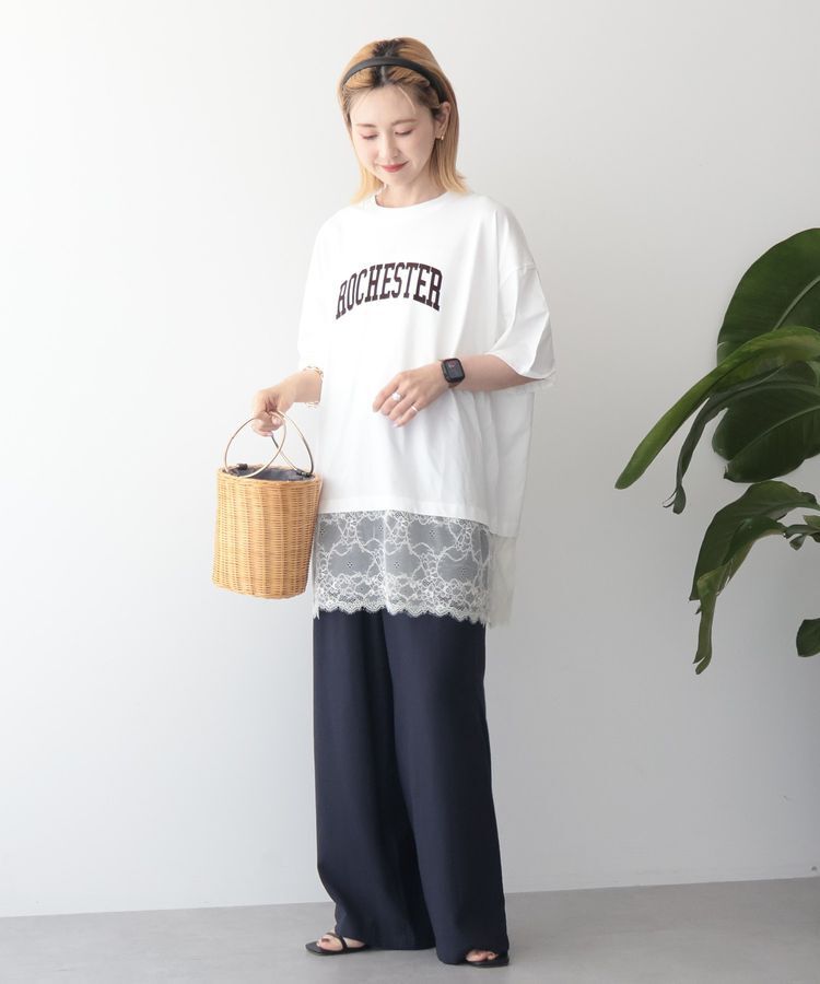 AMERICAN HOLIC「カレッジロゴレースドッキングTシャツ」|Tシャツ・カットソー|