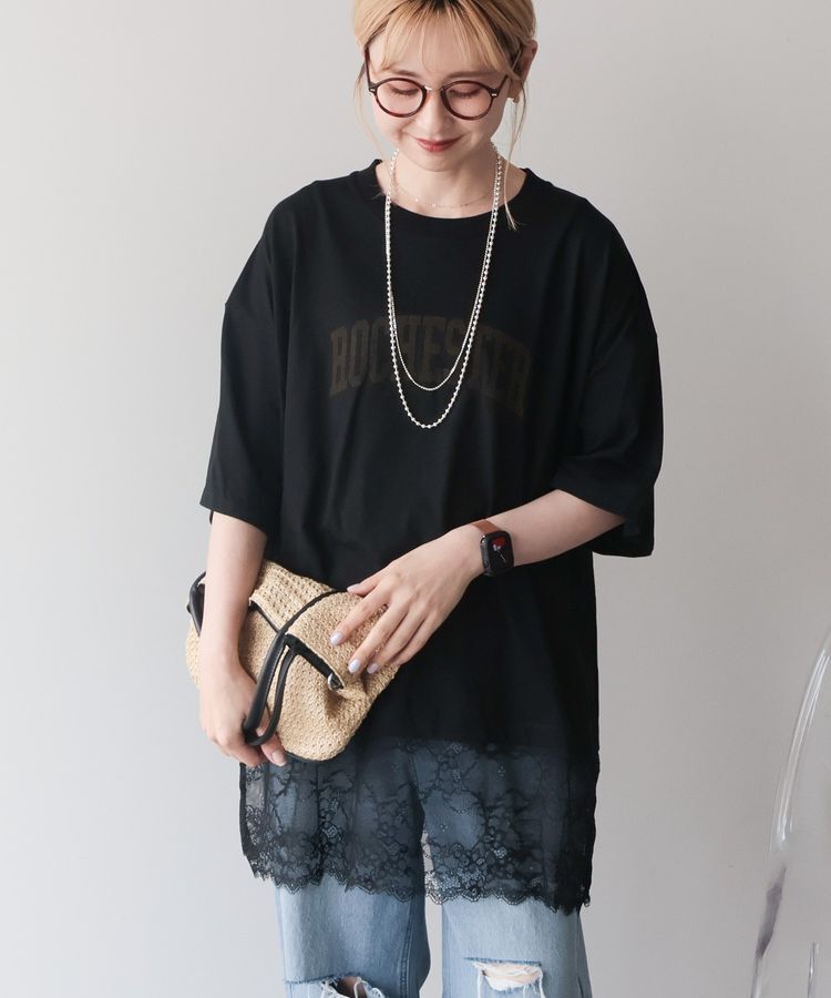 AMERICAN HOLIC「カレッジロゴレースドッキングTシャツ」|Tシャツ・カットソー|