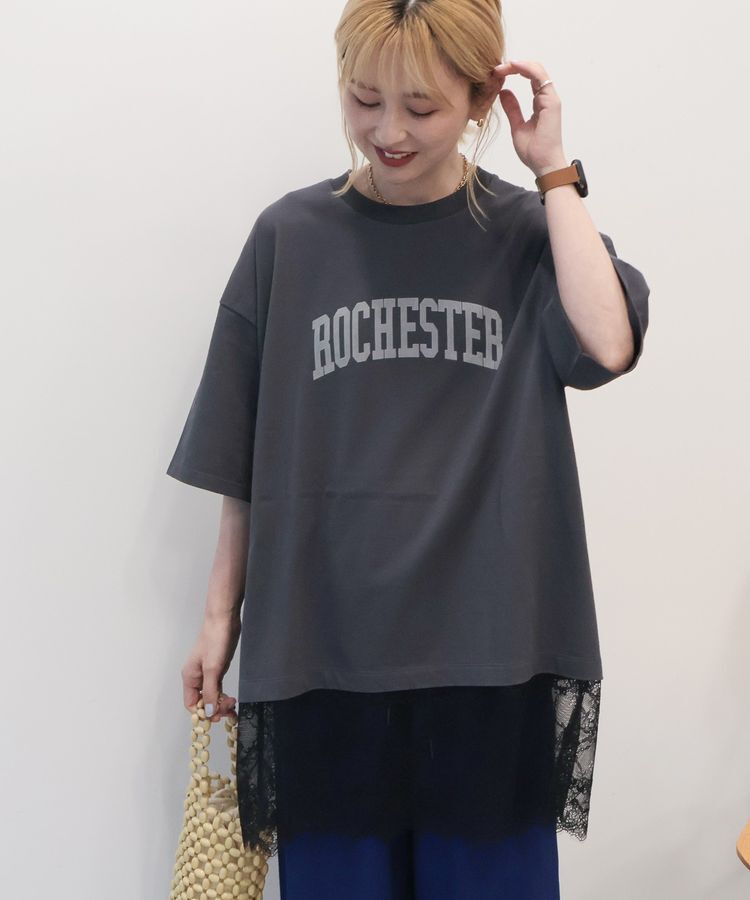 AMERICAN HOLIC「カレッジロゴレースドッキングTシャツ」|Tシャツ・カットソー|