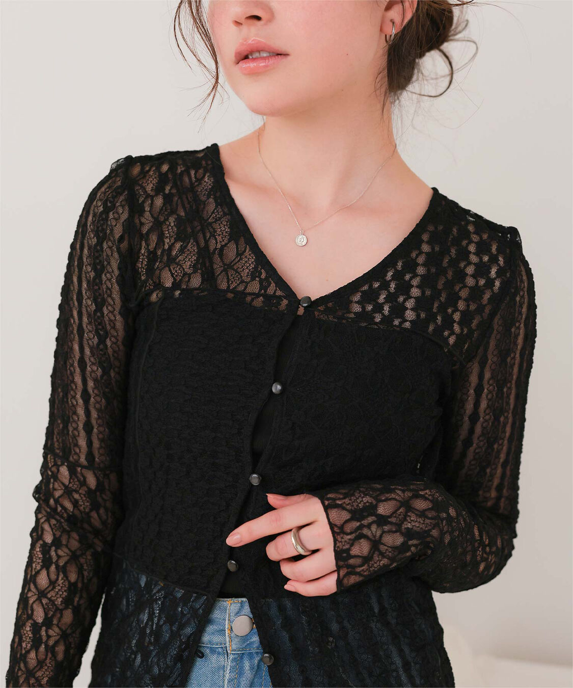 titivate「【赤埴奈津子さんコラボアイテム】前後2way切替デザインレーストップス」|Tシャツ・カットソー|