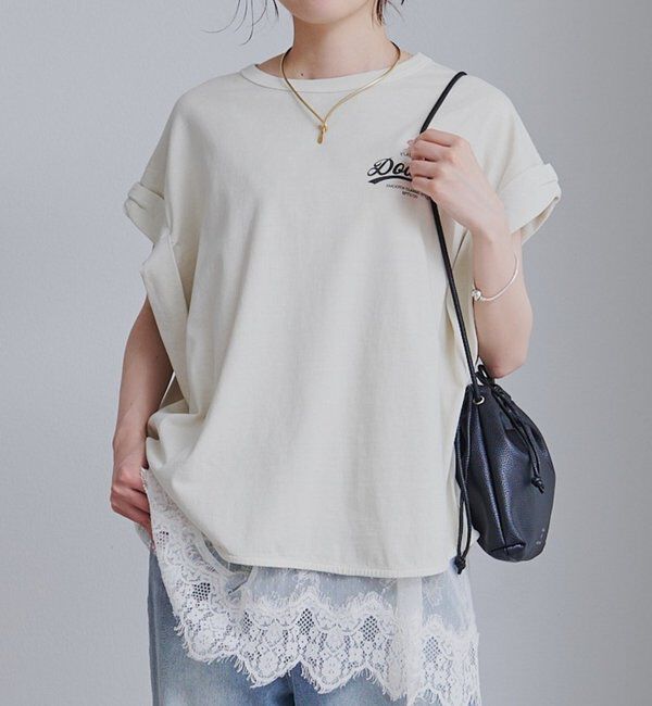  「USAコットンロールスリーブTシャツ」|Tシャツ・カットソー|