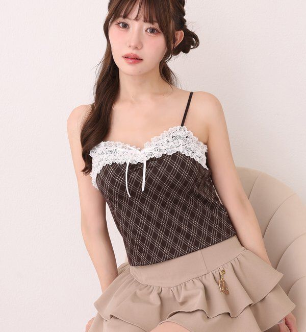  「カップ付きフリルリボンインナー」|プルオーバー|