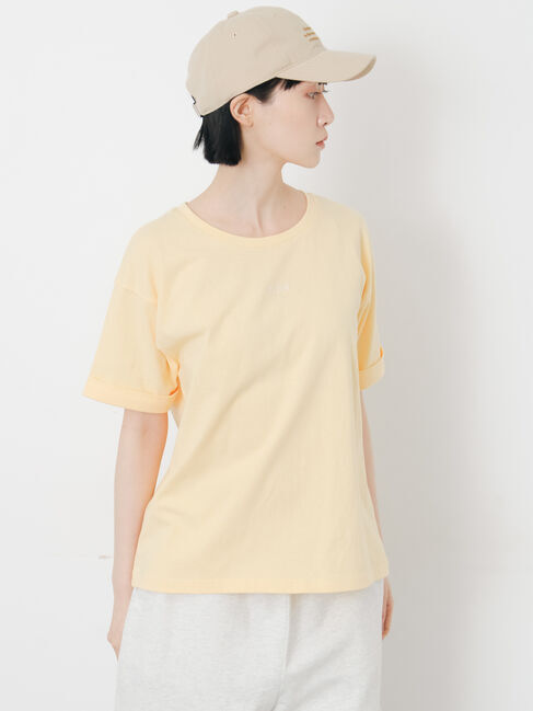 Samansa Mos2「【接触冷感】アソートワンポイント刺繍Tシャツ」|Tシャツ・カットソー|イエロー
