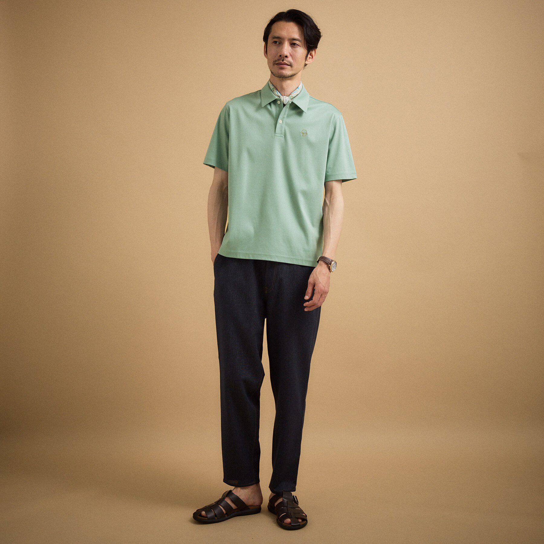 TAKEO KIKUCHI「【接触冷感】アイスクリアコットン ワンポイント ポロシャツ」|ポロシャツ|