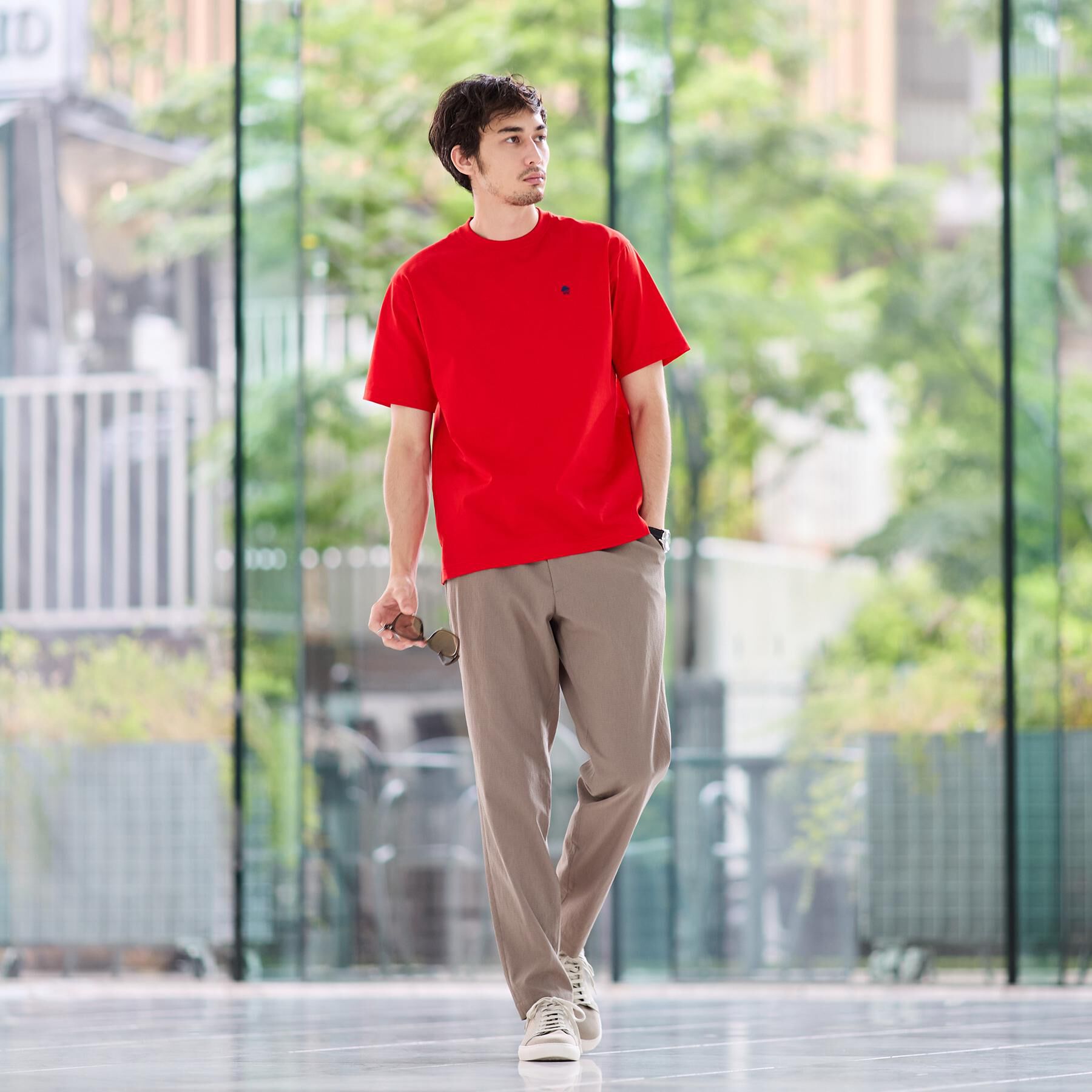TAKEO KIKUCHI「【日本製】ワンポイント刺繍 半袖Tシャツ」|Tシャツ・カットソー|