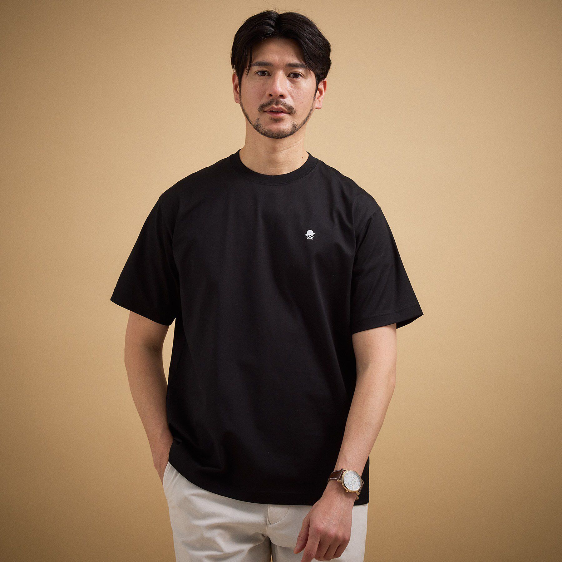 TAKEO KIKUCHI「【日本製】ワンポイント刺繍 半袖Tシャツ」|Tシャツ・カットソー|