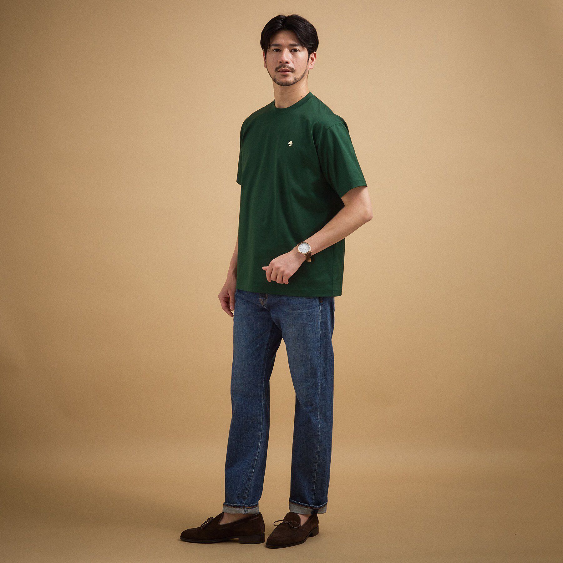 TAKEO KIKUCHI「【日本製】ワンポイント刺繍 半袖Tシャツ」|Tシャツ・カットソー|