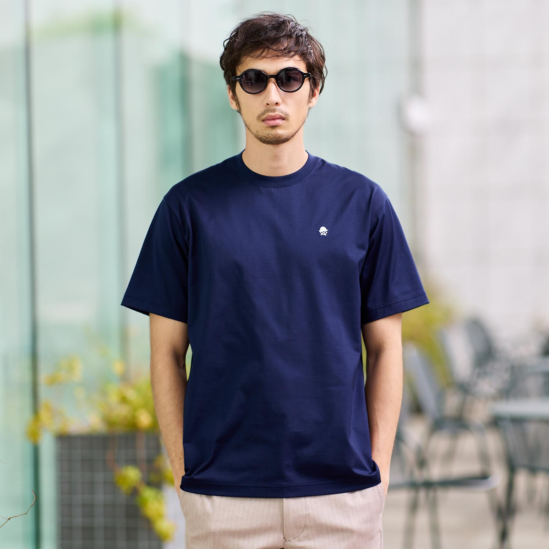 TAKEO KIKUCHI「【日本製】ワンポイント刺繍 半袖Tシャツ」|Tシャツ・カットソー|