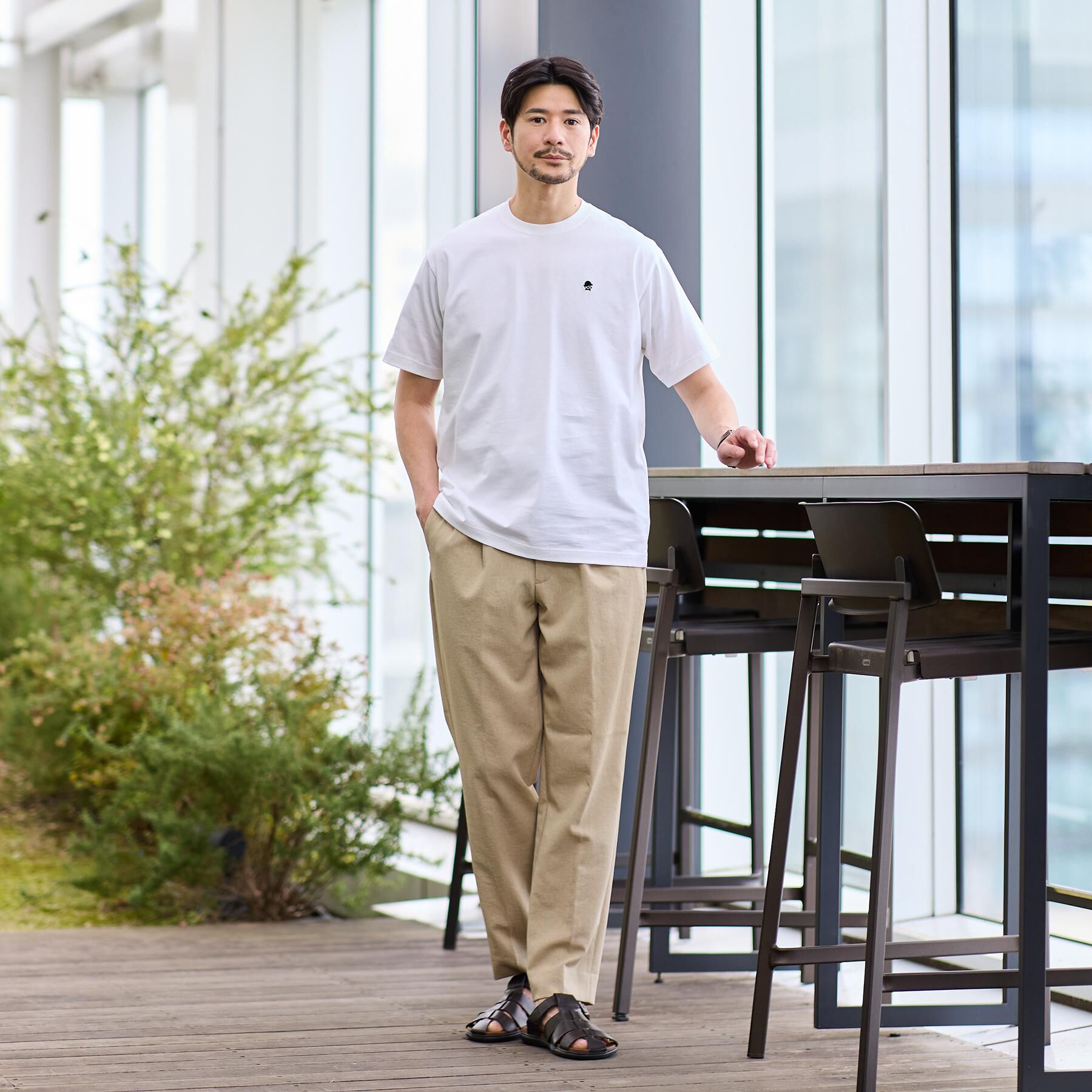 TAKEO KIKUCHI「【日本製】ワンポイント刺繍 半袖Tシャツ」|Tシャツ・カットソー|