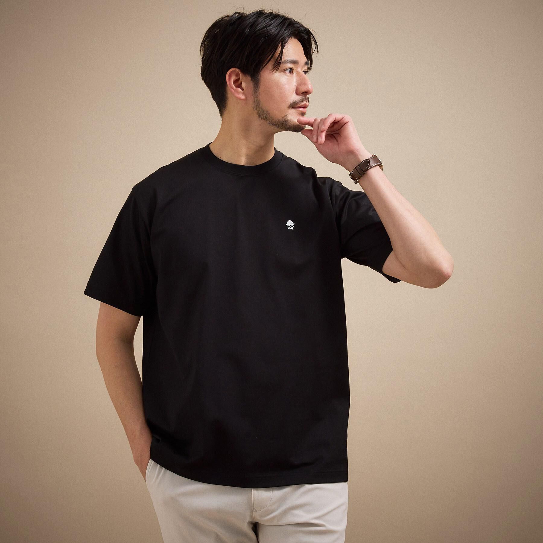 TAKEO KIKUCHI「【日本製】ワンポイント刺繍 半袖Tシャツ」|Tシャツ・カットソー|ブラック(019)