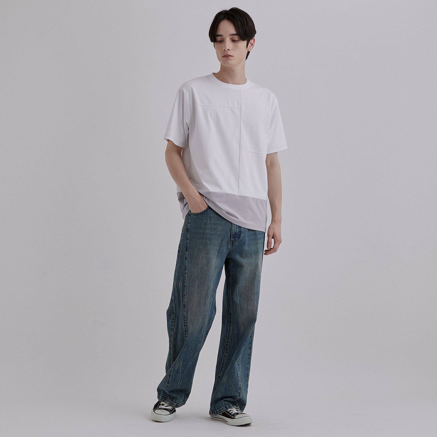 tk.TAKEO KIKUCHI「ダッシュラインバイカラーTシャツ」|Tシャツ・カットソー|