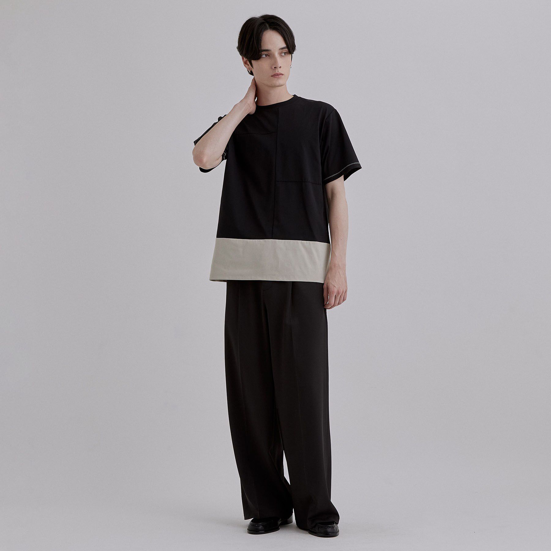tk.TAKEO KIKUCHI「ダッシュラインバイカラーTシャツ」|Tシャツ・カットソー|