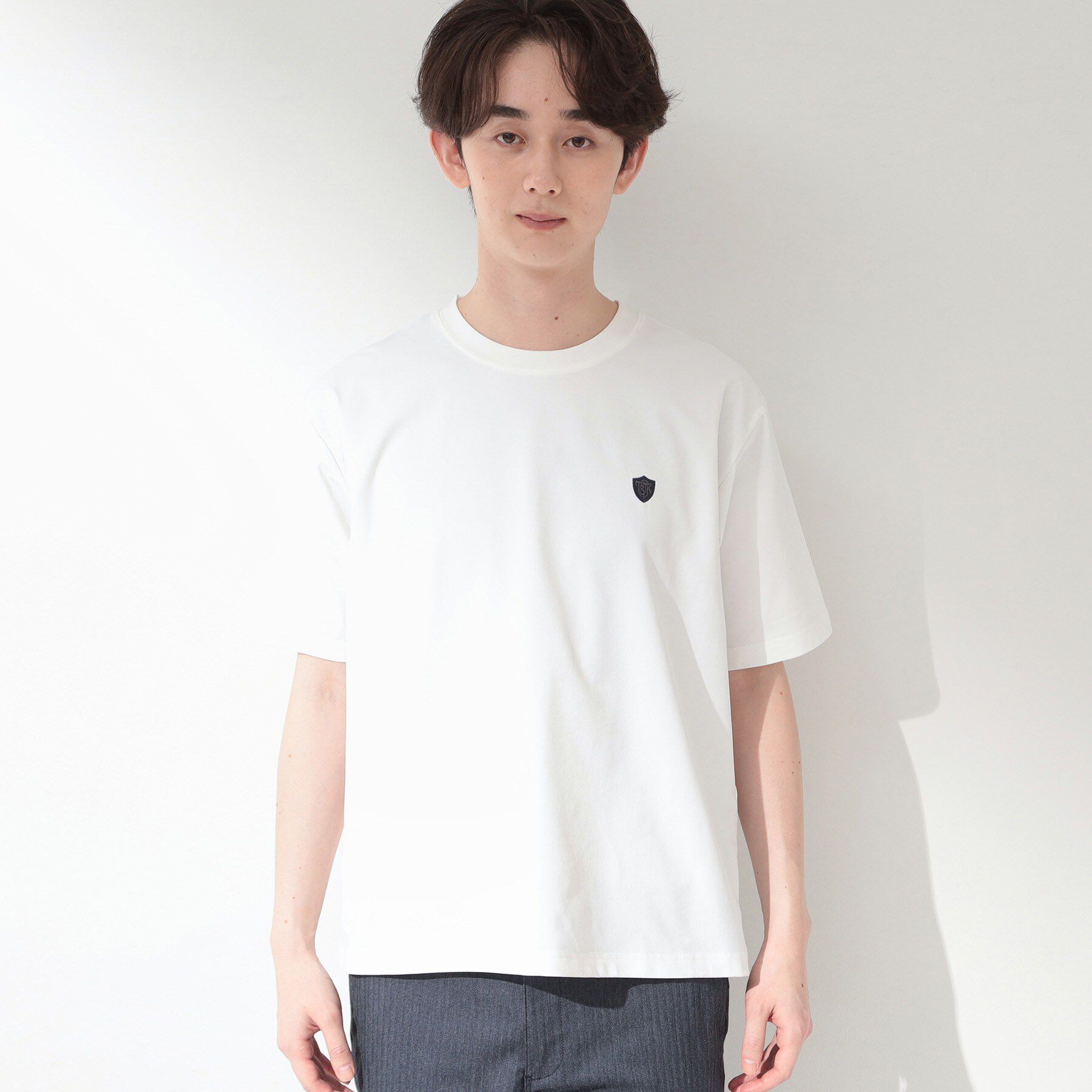 THE SHOP TK「メッシュ五分袖カーディガン＋半袖Tシャツ セットアイテム 洗濯機OK」|カーディガン|