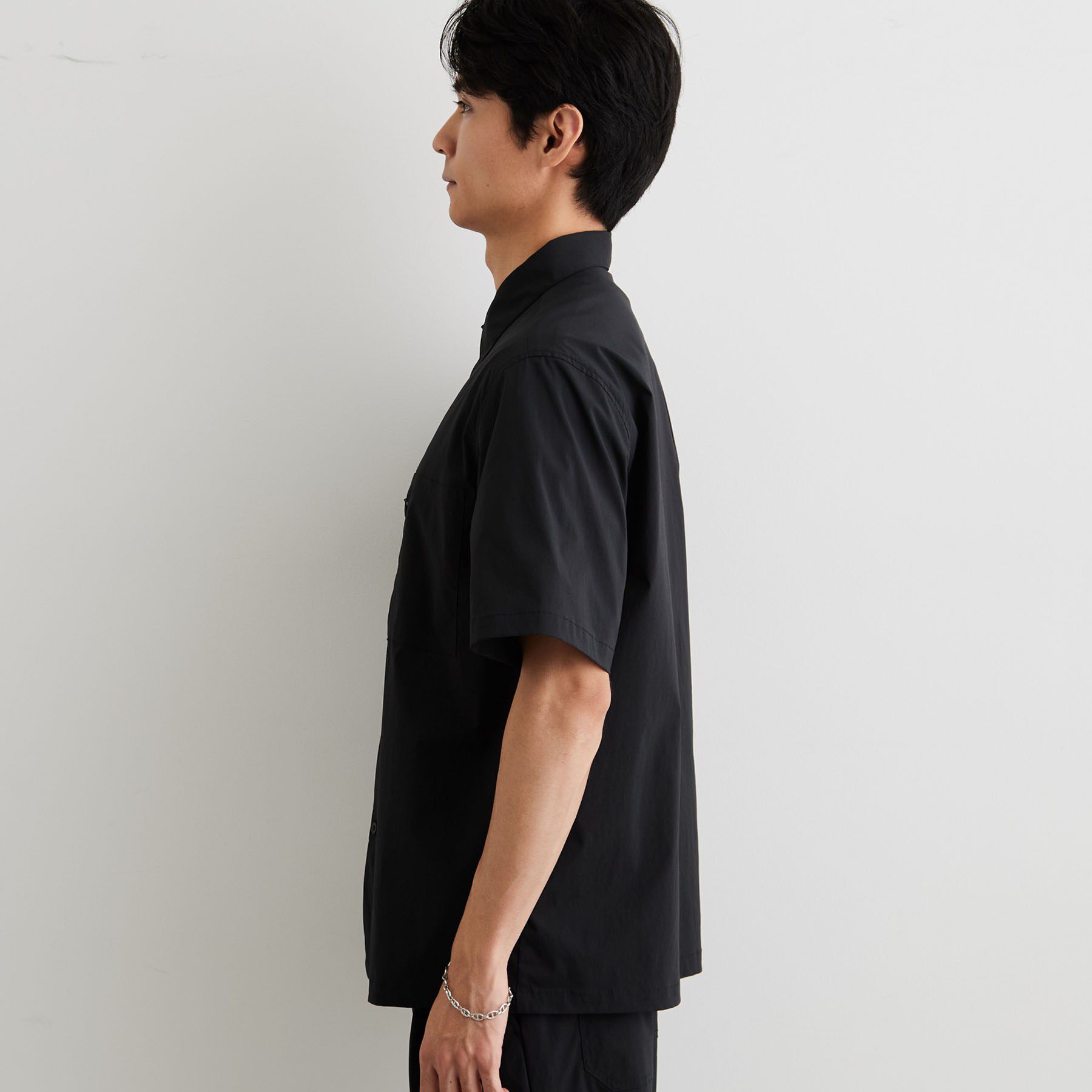 THE SHOP TK「【接触冷感/洗濯機OK/セットアップ可】ナイロンストレッチ半袖シャツ」|シャツ・ブラウス|