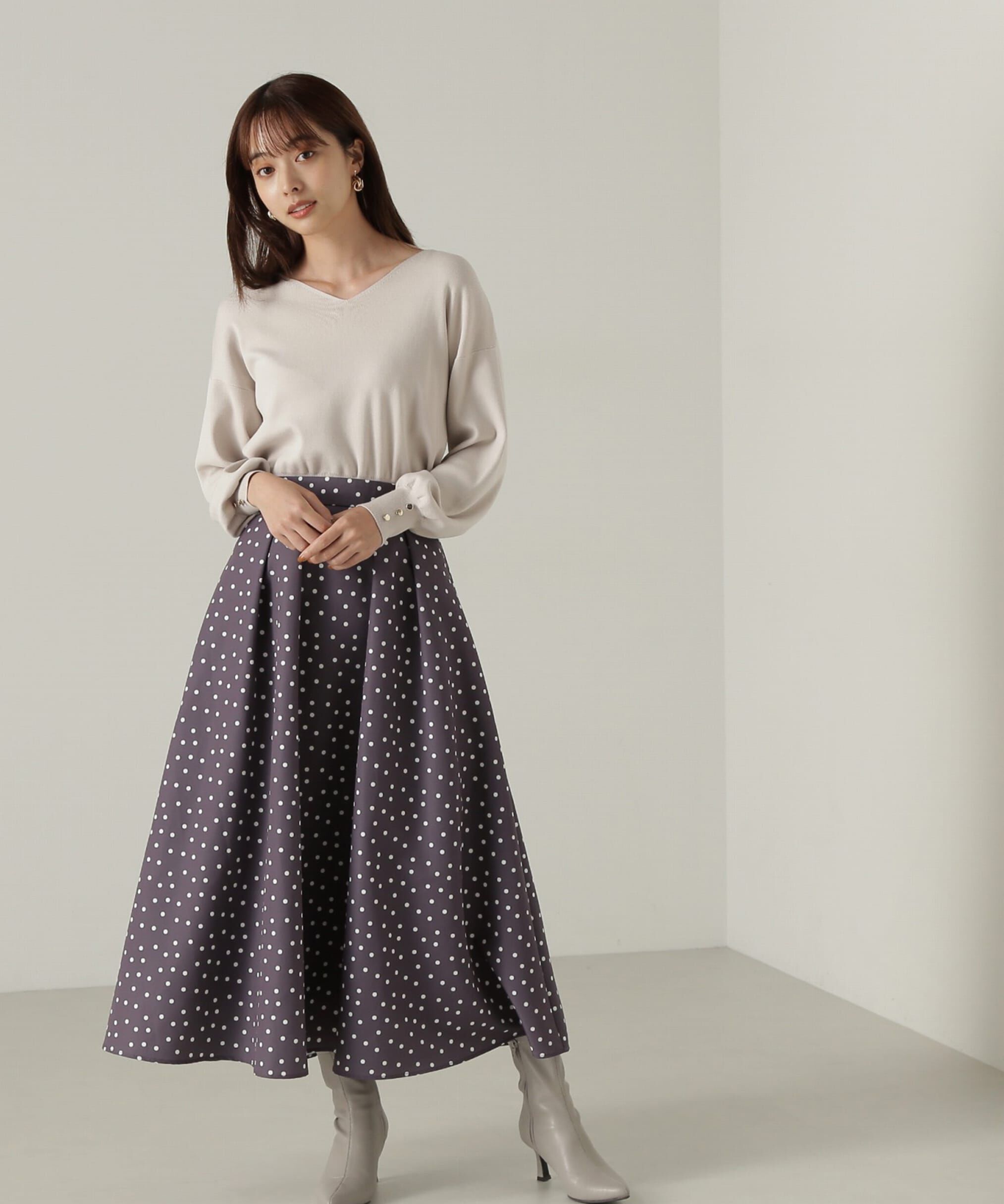 PROPORTION BODY DRESSING「ランダムドットタックフレアスカート24AW」|スカート|