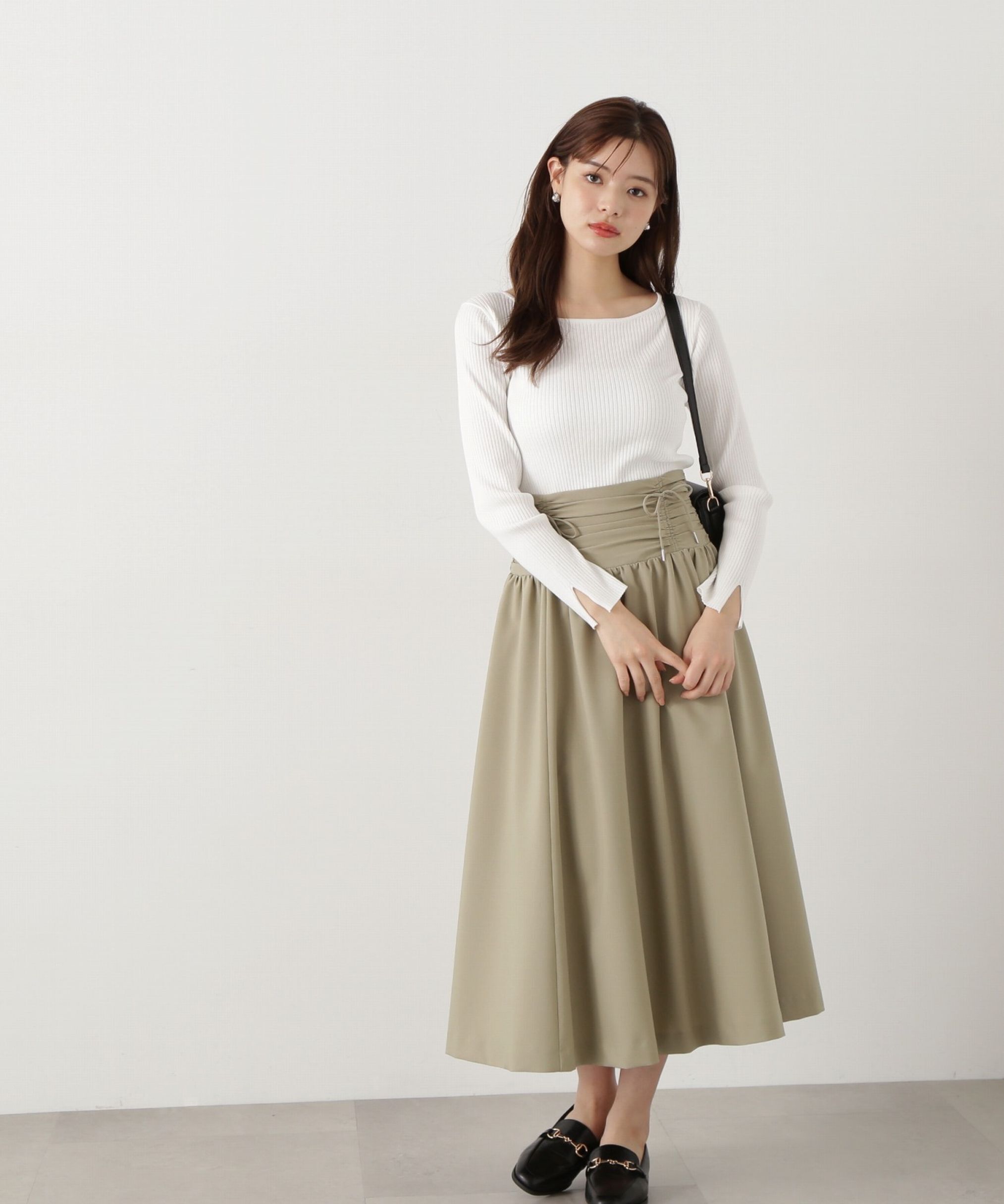 PROPORTION BODY DRESSING「シャーリングリボンスカート」|スカート|