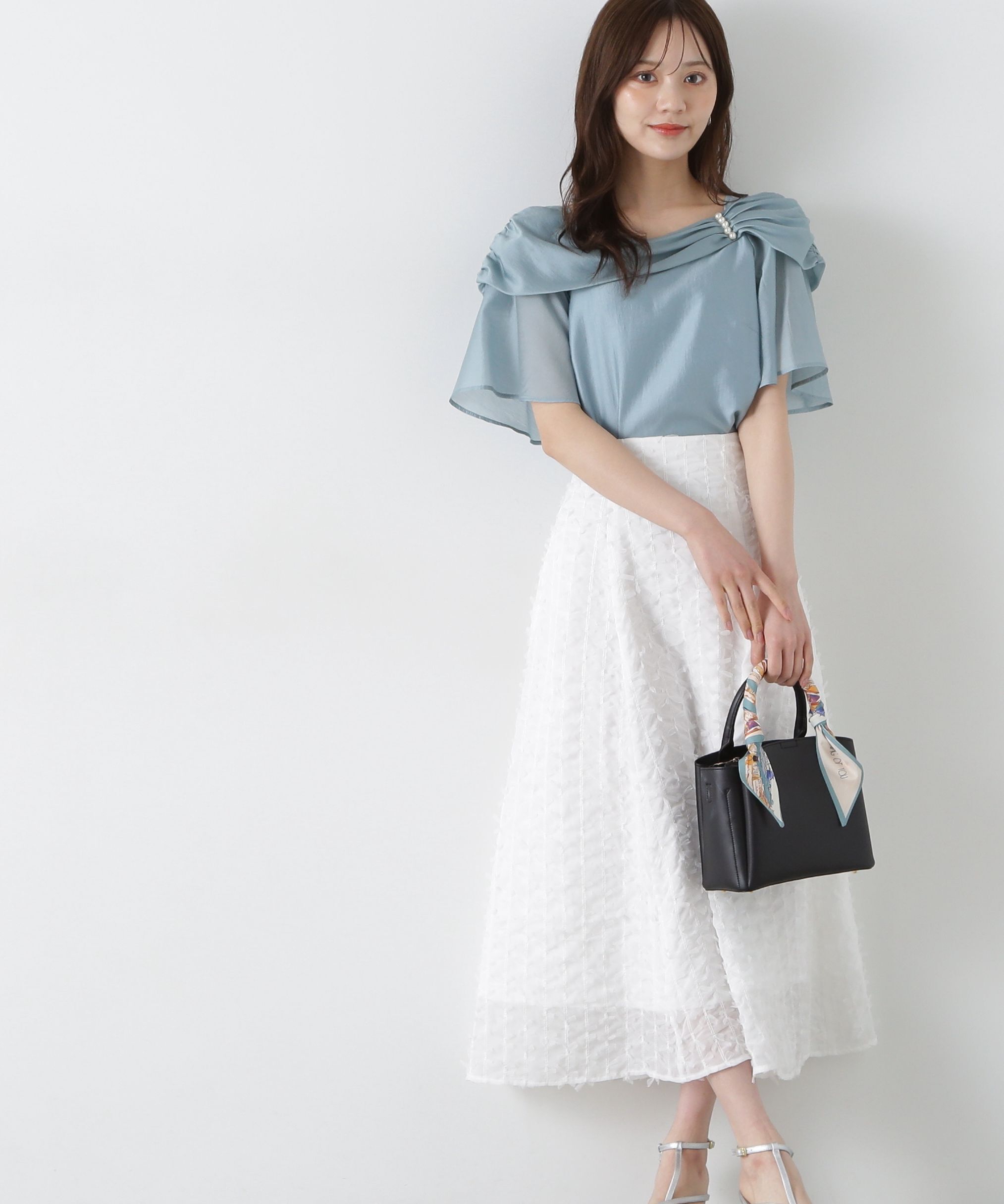 PROPORTION BODY DRESSING「シアーチュールフリンジフレアスカート」|スカート|