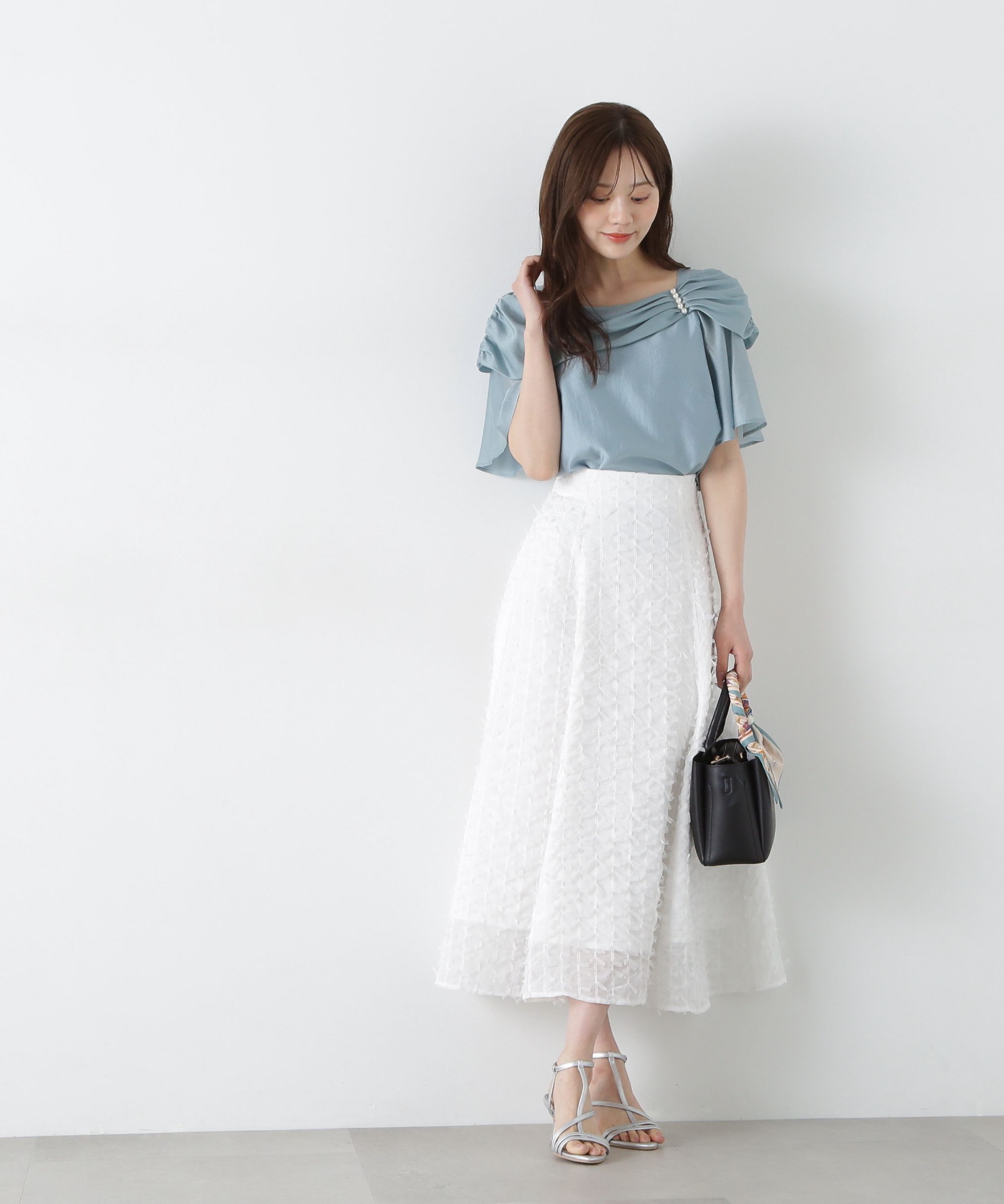 PROPORTION BODY DRESSING「シアーチュールフリンジフレアスカート」|スカート|