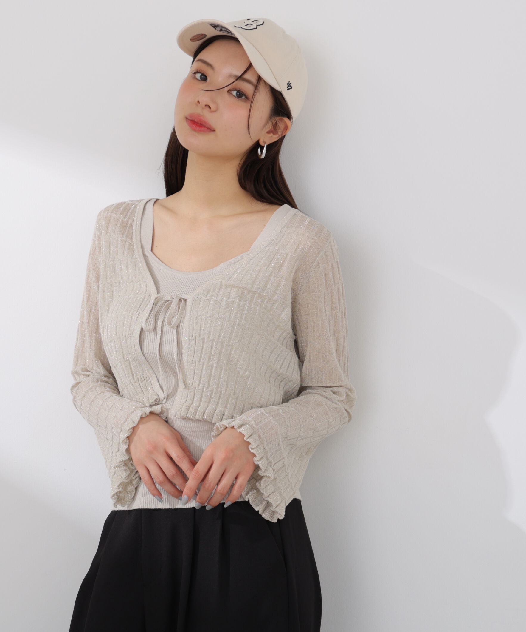 PROPORTION BODY DRESSING「ラメシアーニットアンサンブル 26SS」|ニット・セーター|ベージュ