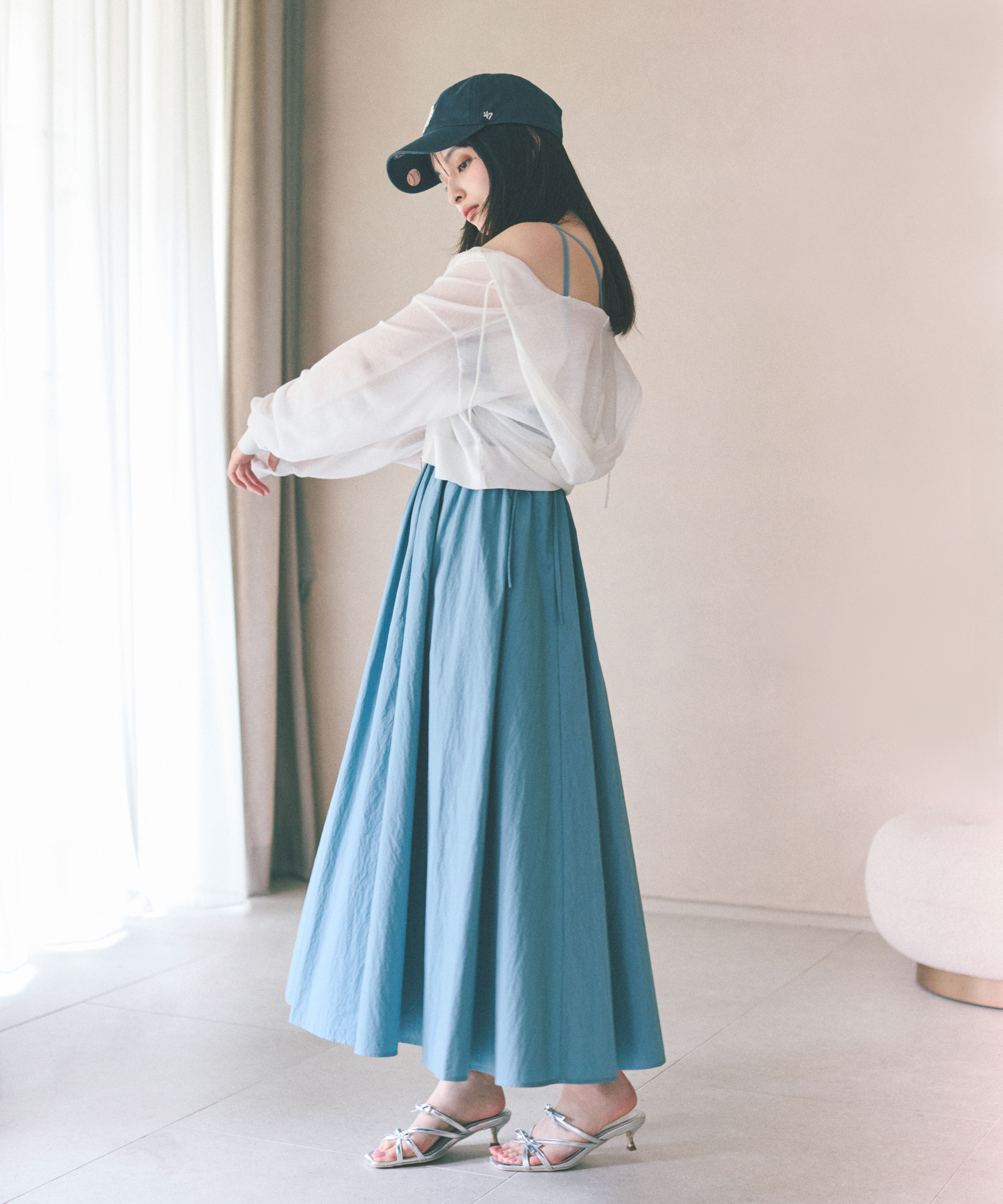 PROPORTION BODY DRESSING「〈a/mie〉シアーニットパーカー」|ニット・セーター|ホワイト
