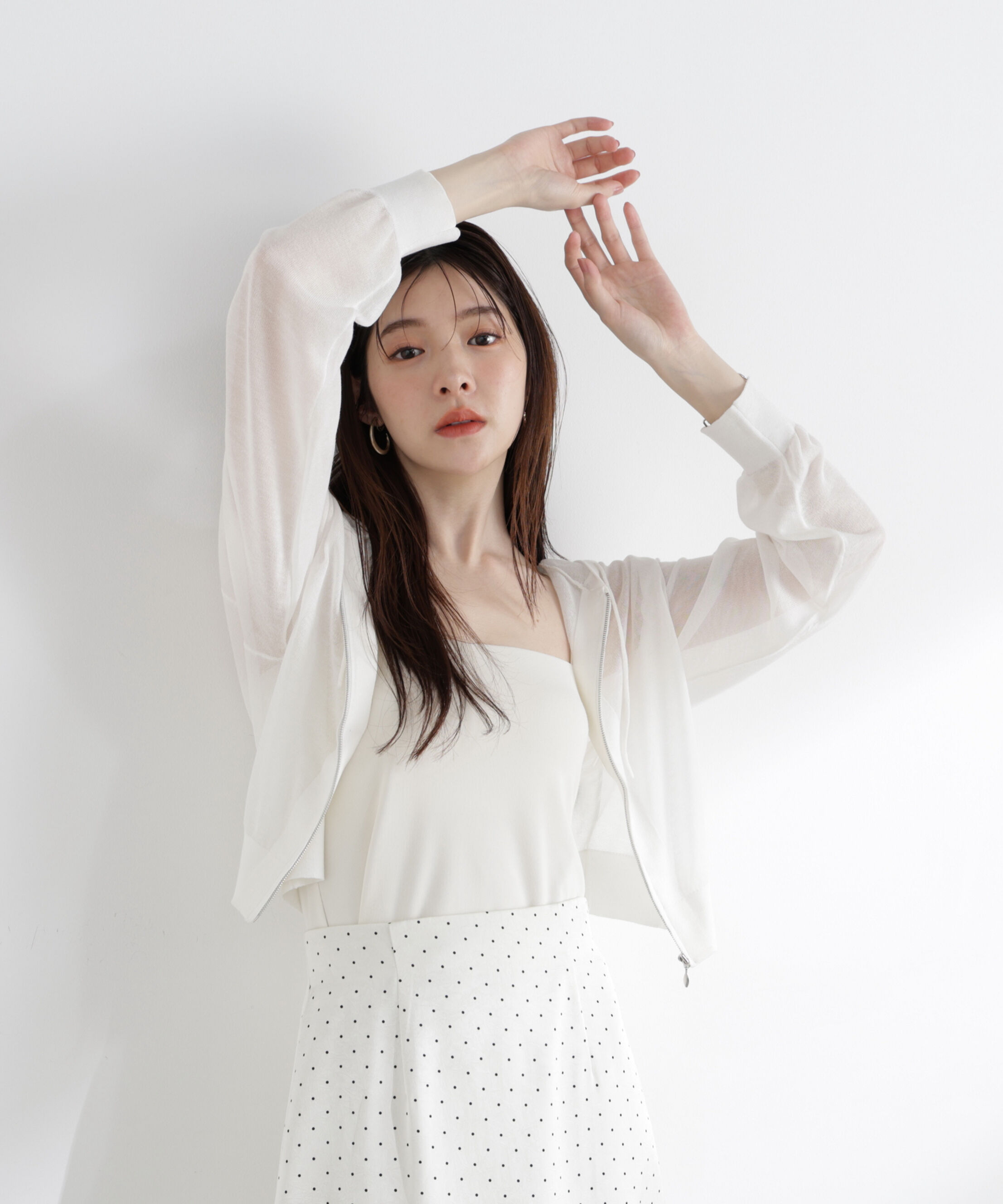 PROPORTION BODY DRESSING「〈a/mie〉シアーニットパーカー」|ニット・セーター|