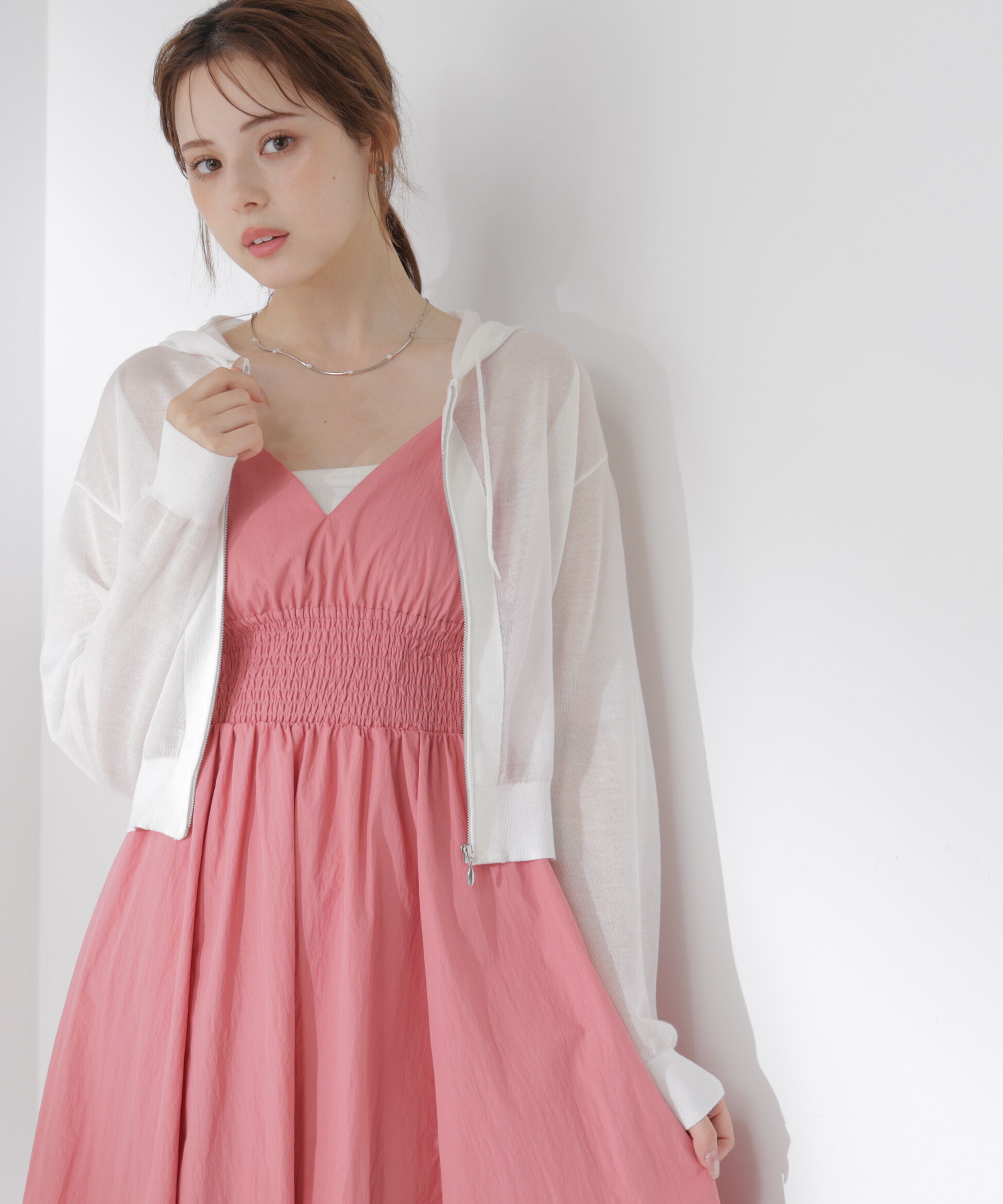 PROPORTION BODY DRESSING「〈a/mie〉シアーニットパーカー」|ニット・セーター|