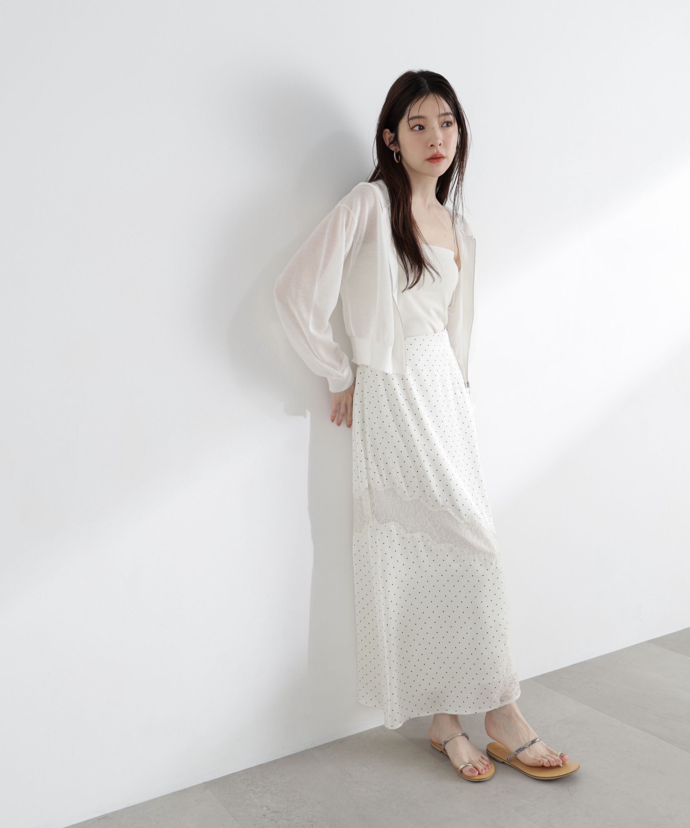 PROPORTION BODY DRESSING「〈a/mie〉シアーニットパーカー」|ニット・セーター|