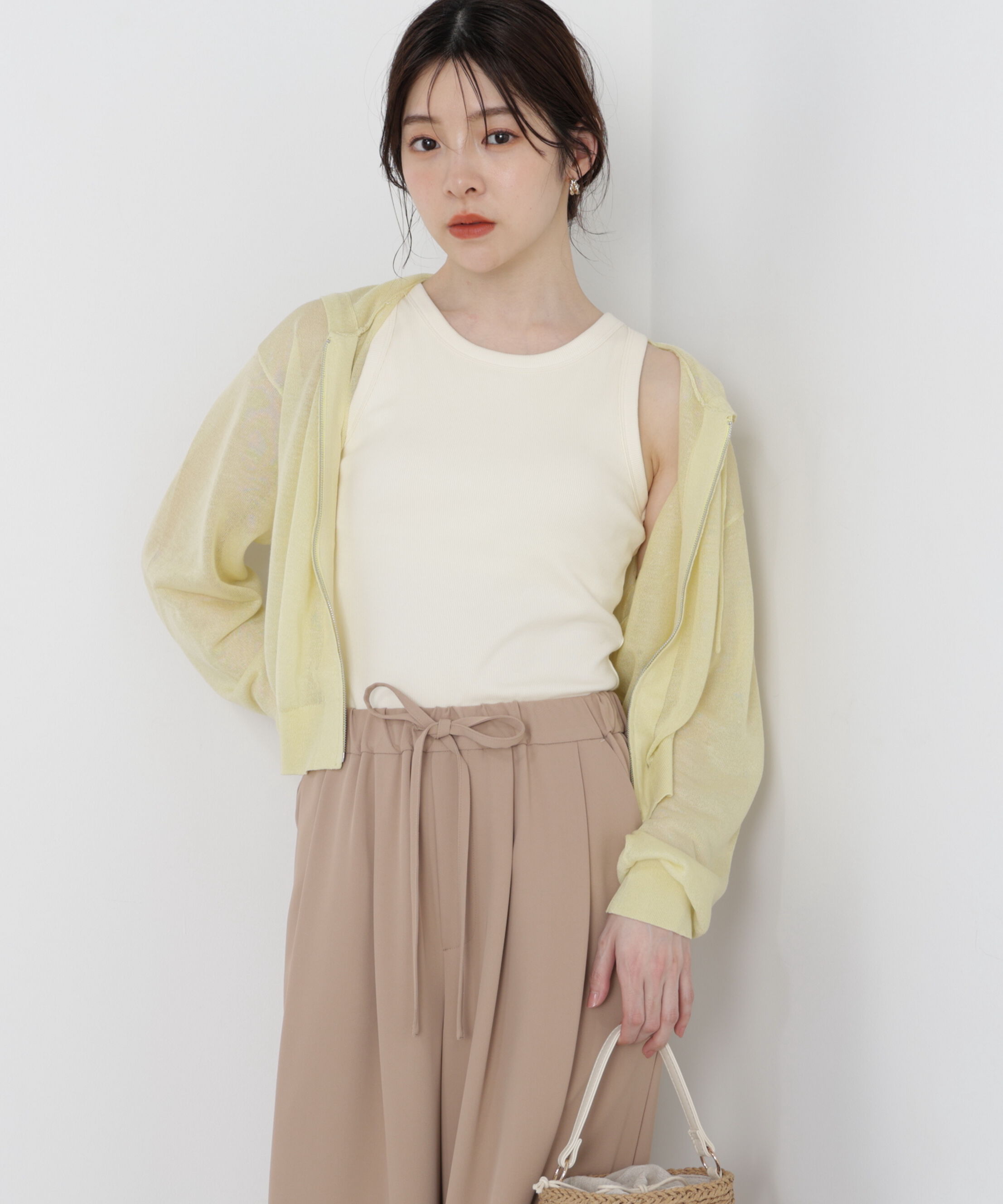 PROPORTION BODY DRESSING「〈a/mie〉シアーニットパーカー」|ニット・セーター|