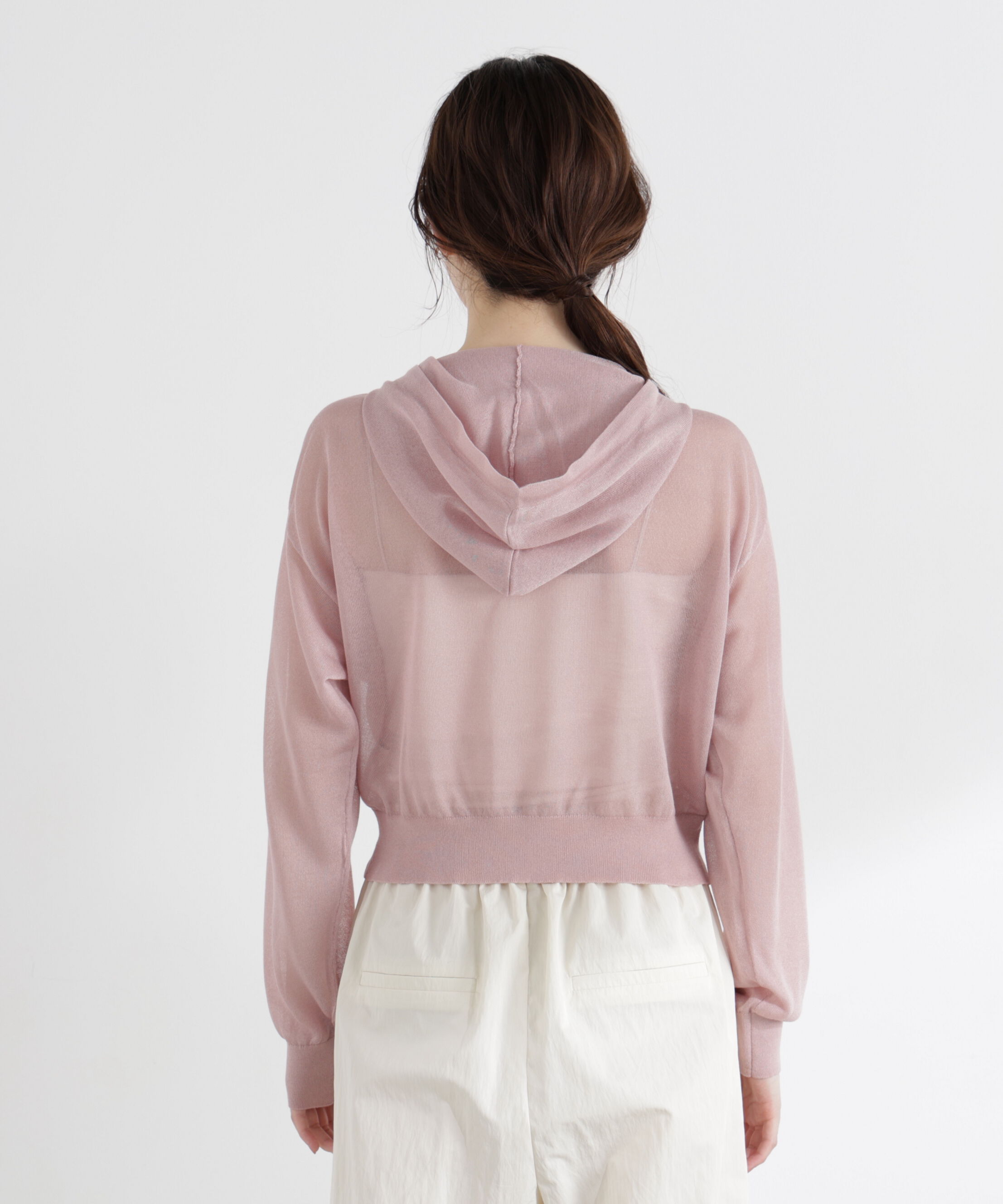 PROPORTION BODY DRESSING「〈a/mie〉シアーニットパーカー」|ニット・セーター|