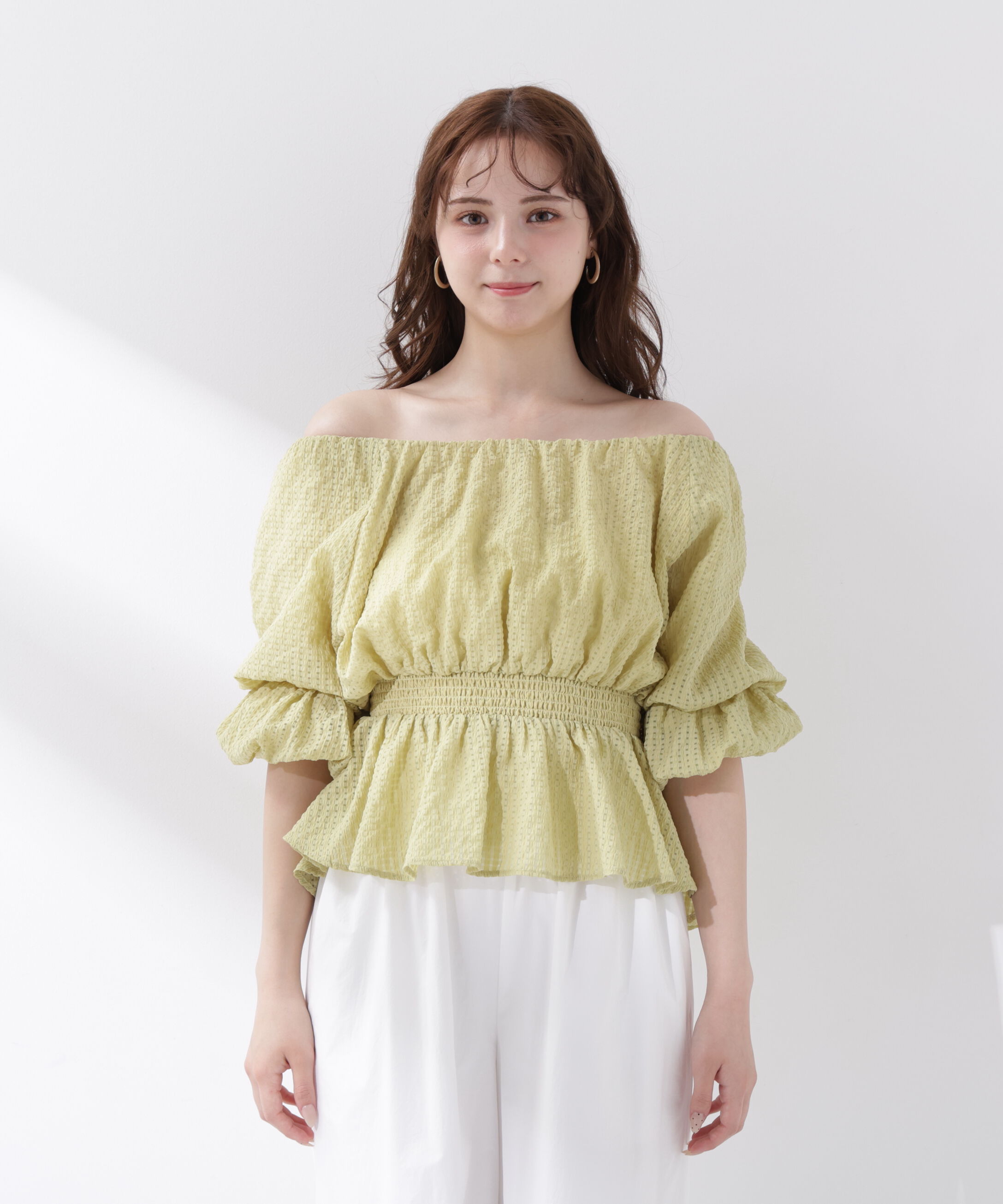 PROPORTION BODY DRESSING「＜中川紅葉さん着用＞〈a/mie〉2wayオフショルフィッシュテールブラウス」|シャツ・ブラウス|