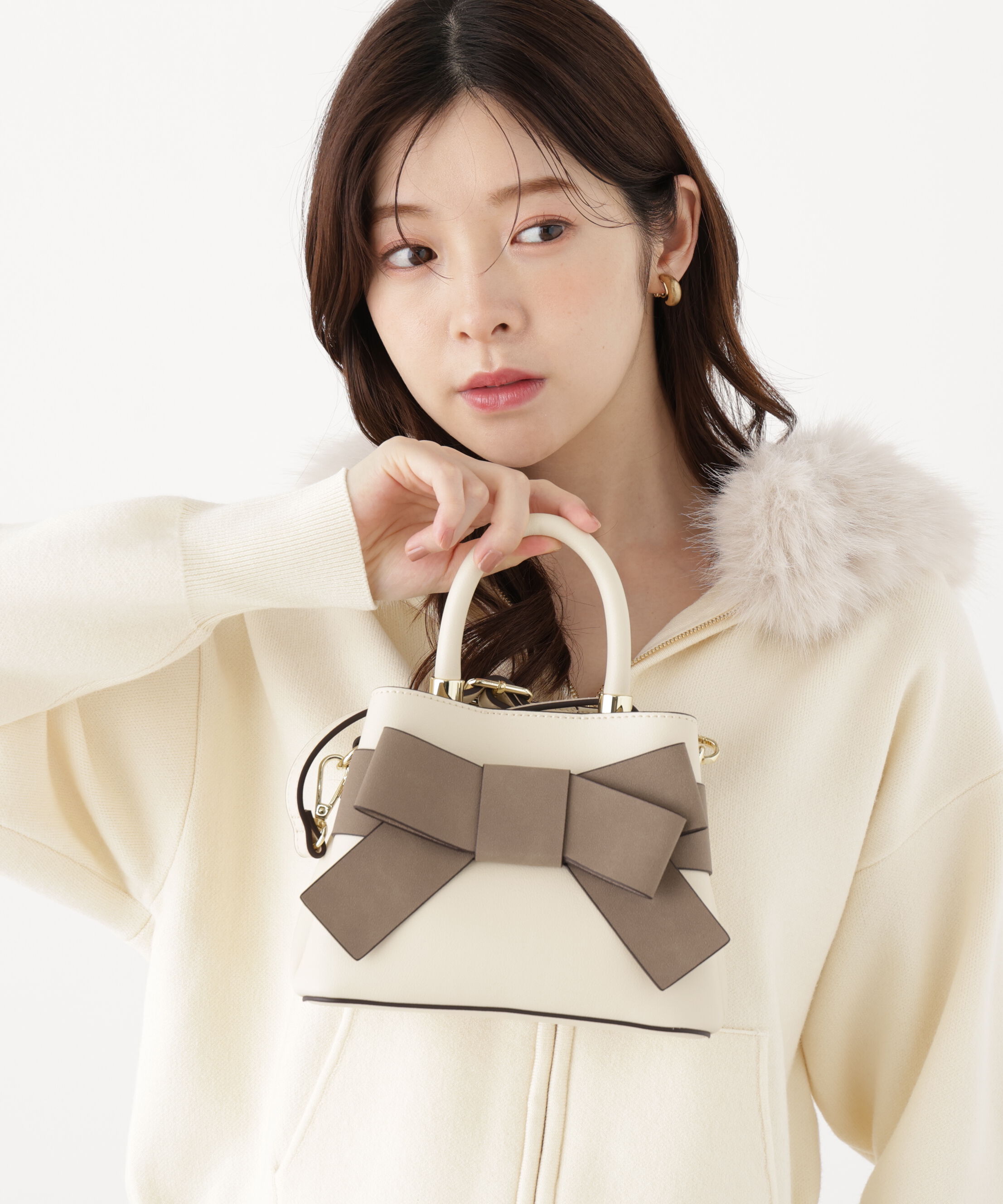 PROPORTION BODY DRESSING「フロントリボンバッグミニ」|その他|アイボリー&times;  2