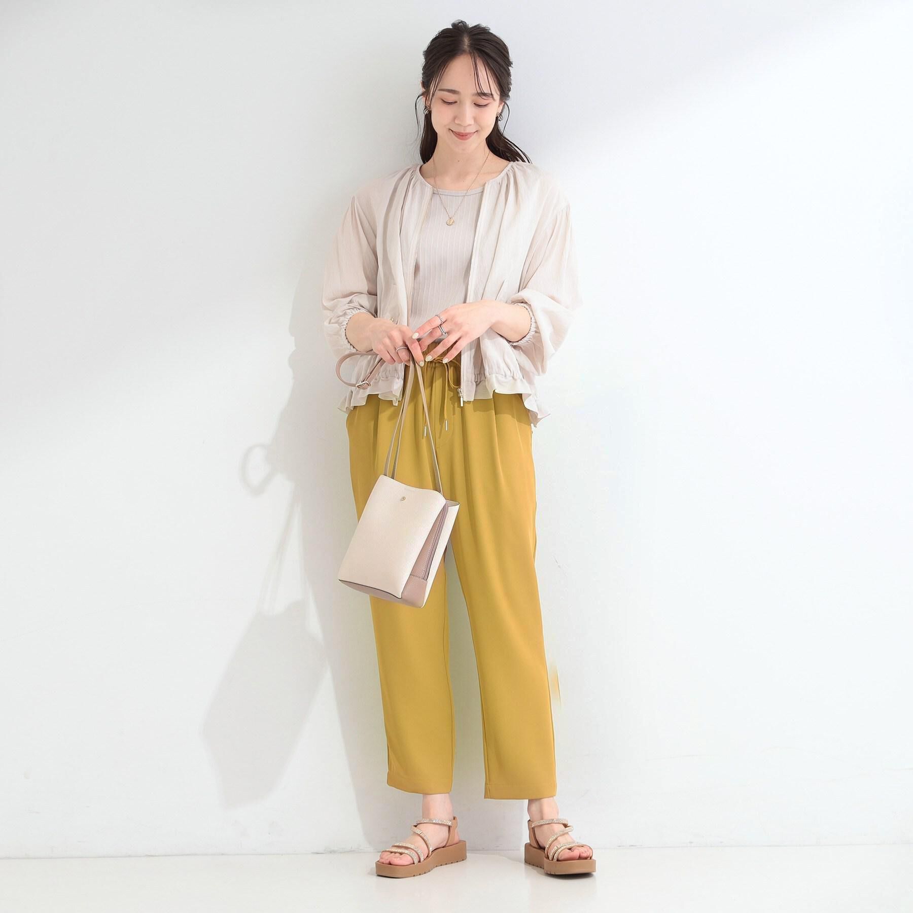 SHOO･LA･RUE「【ひんやり/UV/SS-3L/セットアップ可】さらさらぷるん イージーテーパードパンツ」|その他|