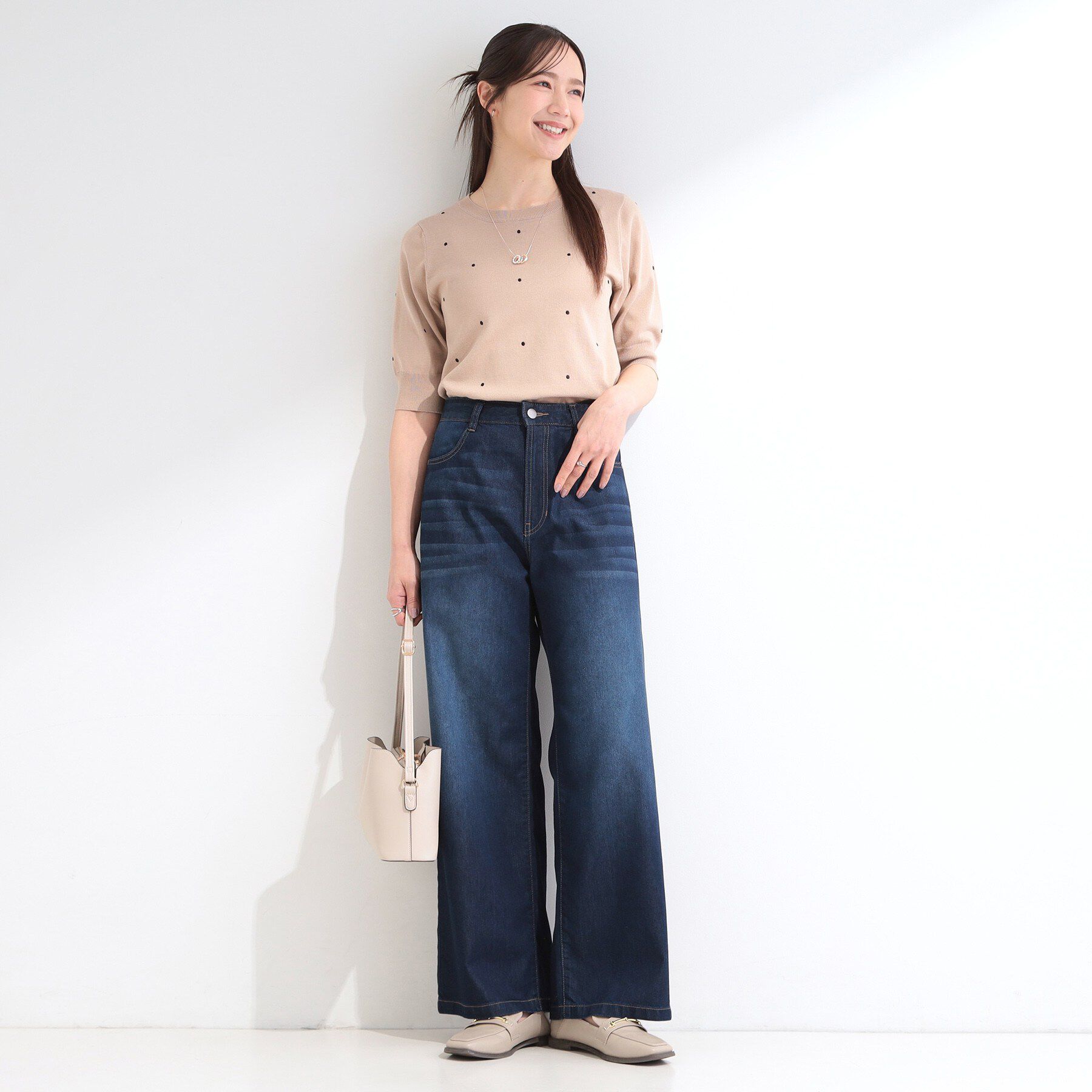 SHOO･LA･RUE「【ひんやり】夏でも快適 ライトオンスデニムワイドパンツ」|その他|