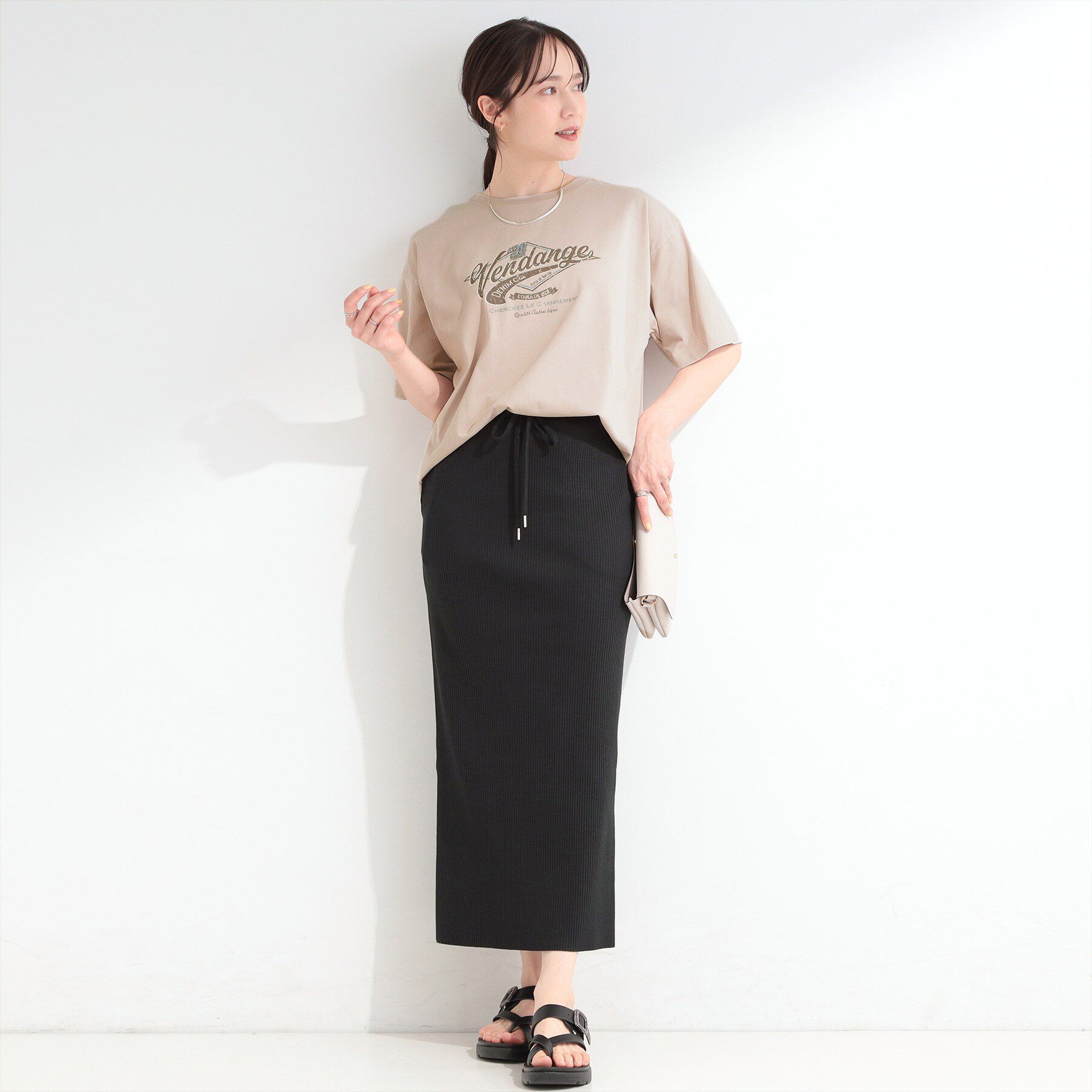 SHOO･LA･RUE「【ひんやり/S-LL/洗濯機可】選べる3柄 ヴィンテージ風こなれアソートTシャツ」|Tシャツ・カットソー|