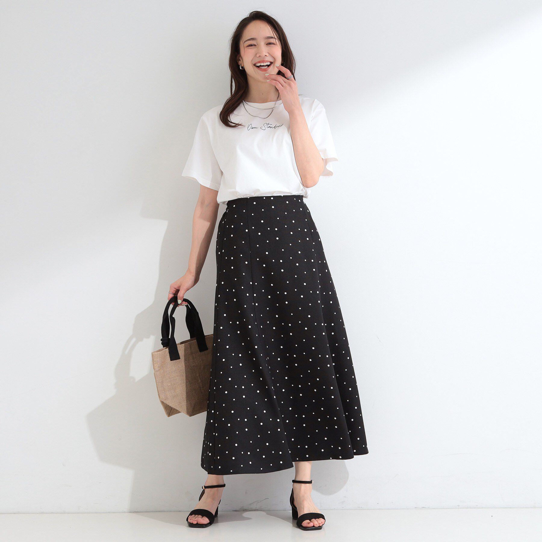 SHOO･LA･RUE「【ひんやり/洗濯機可/S-LL】夏に快適サラサラ感 大人のひんやりプリントTシャツ」|Tシャツ・カットソー|