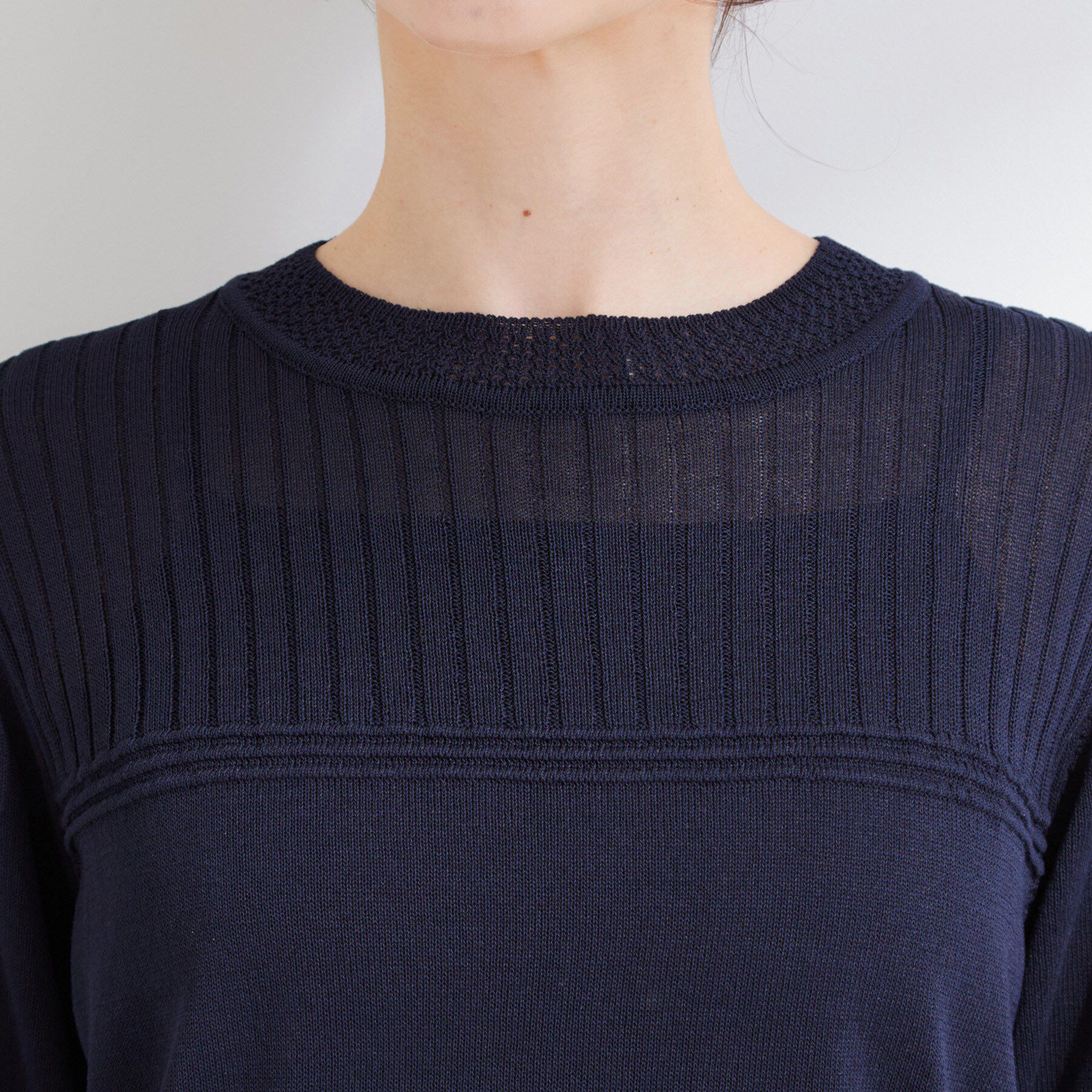 SHOO･LA･RUE「【S-LL/二の腕カバー】品よく決まる 5分袖デザインニット」|ニット・セーター|