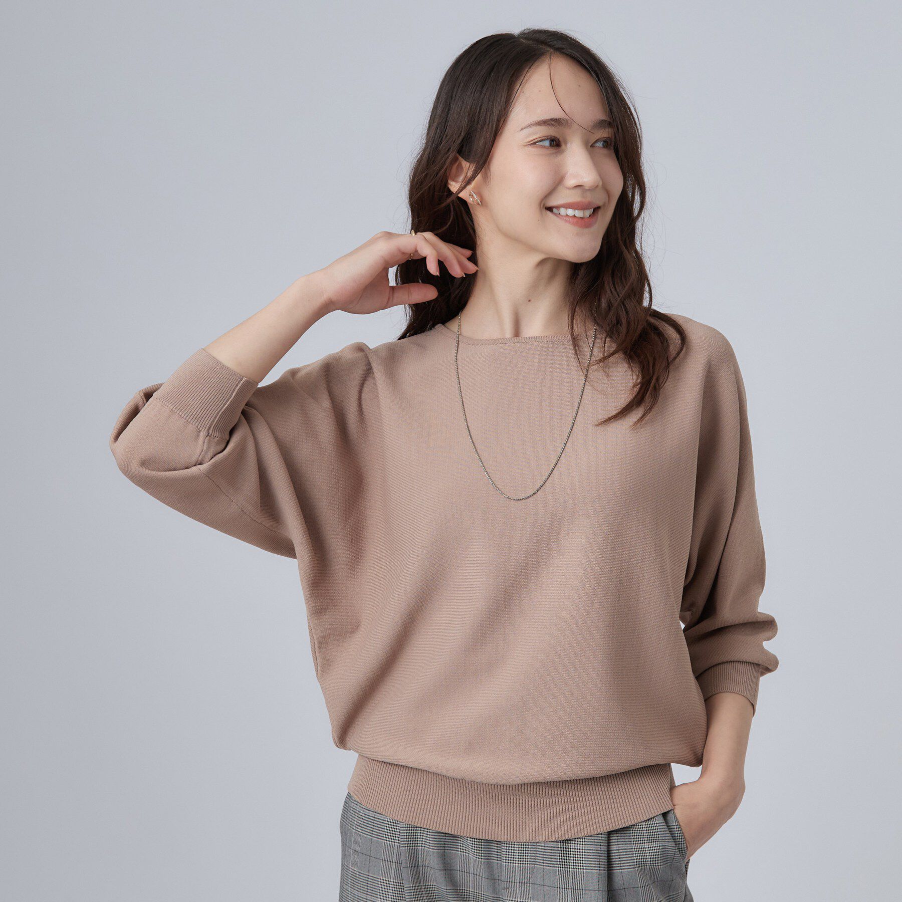 SHOO･LA･RUE「【洗濯機可】軽やかでさらっとしたタッチ すっきり見えドルマンニット」|ニット・セーター|