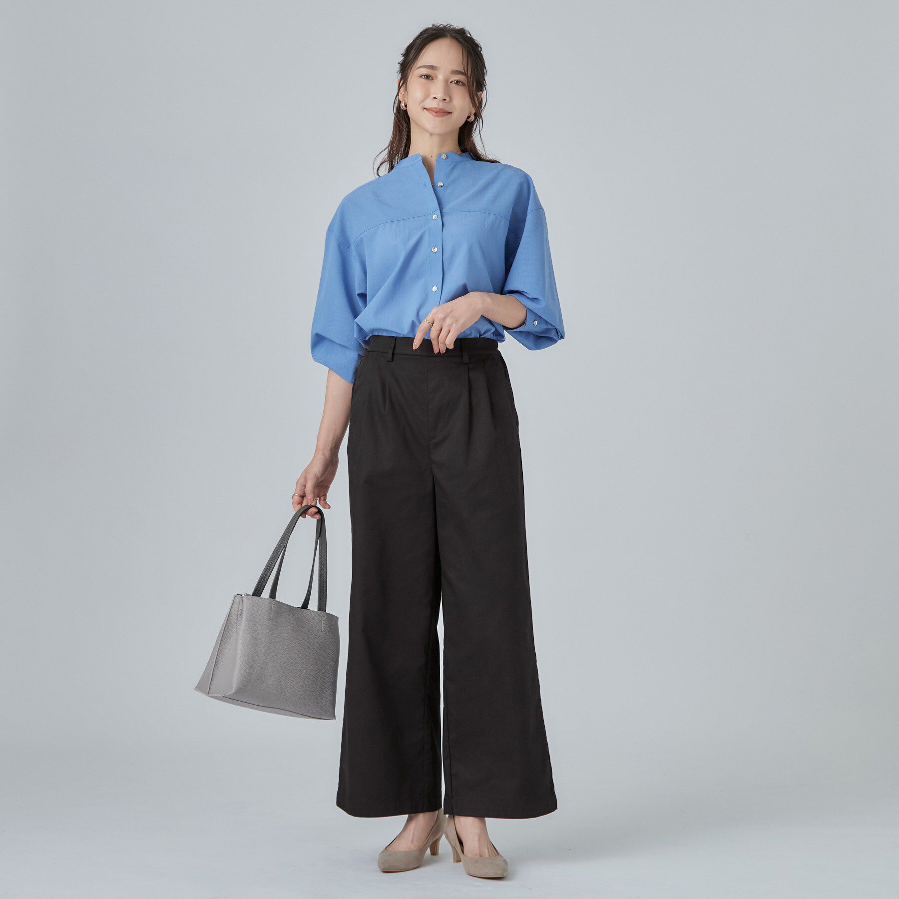 SHOO･LA･RUE「【洗濯機可/S-LL】ナチュラルな着こなしに。綿混タックチノワイドパンツ」|その他|
