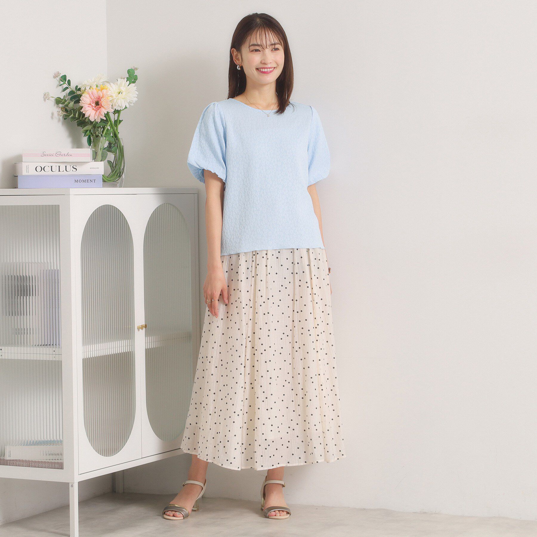 ITS&rsquo;DEMO「【手洗い可】花ジャカードトップス」|Tシャツ・カットソー|