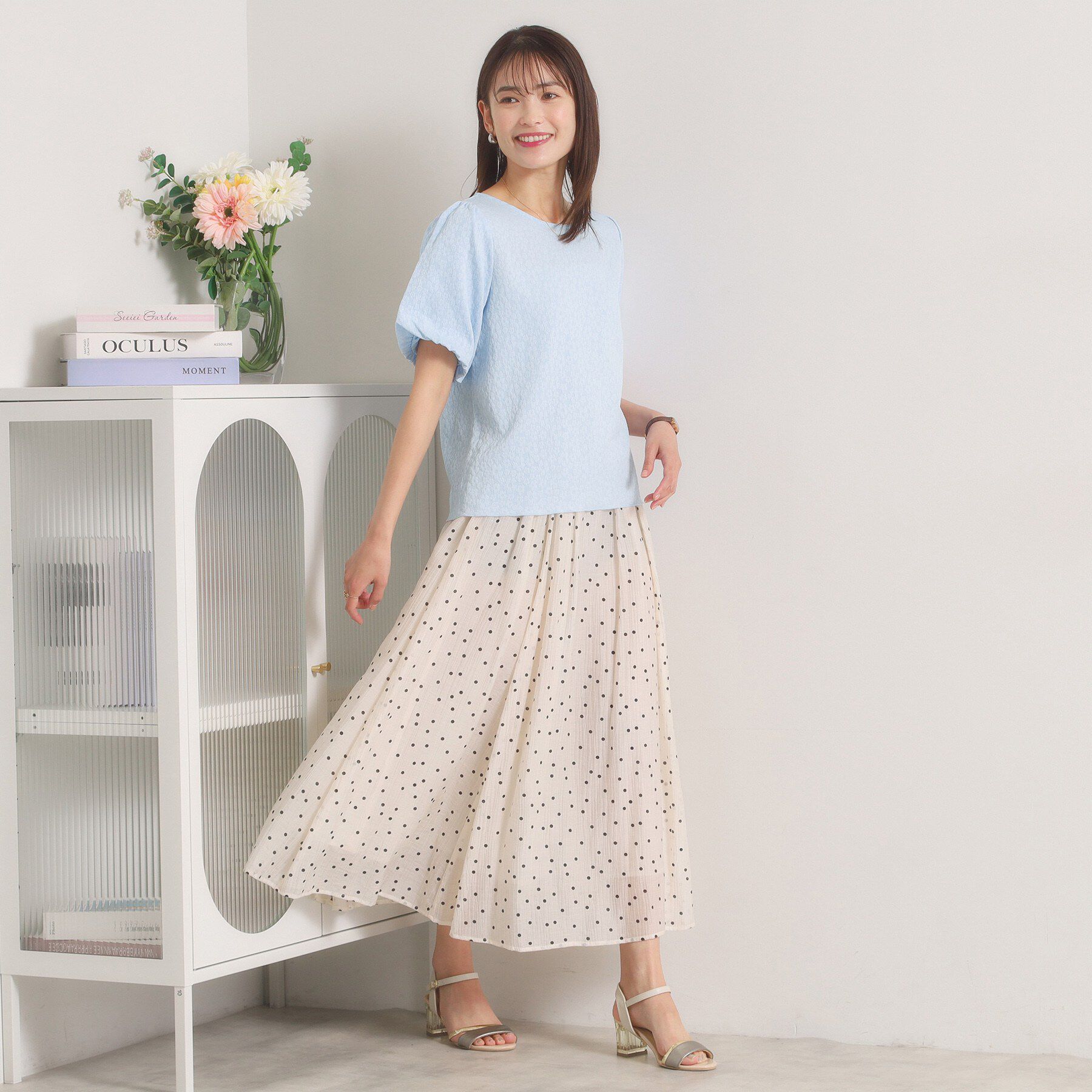 ITS&rsquo;DEMO「【手洗い可】花ジャカードトップス」|Tシャツ・カットソー|