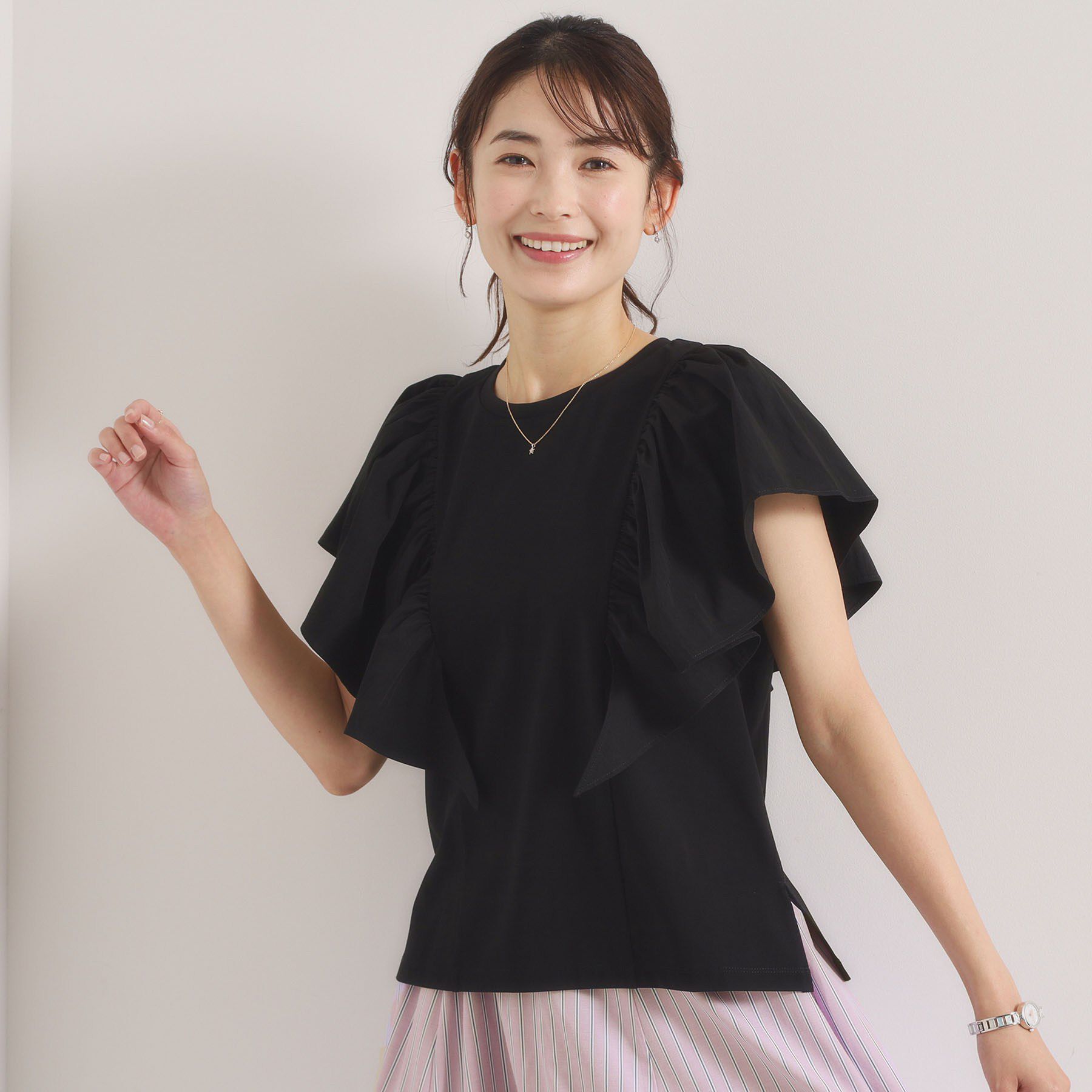 ITS&rsquo;DEMO「【冷感／速乾】袖フリルトップス」|Tシャツ・カットソー|