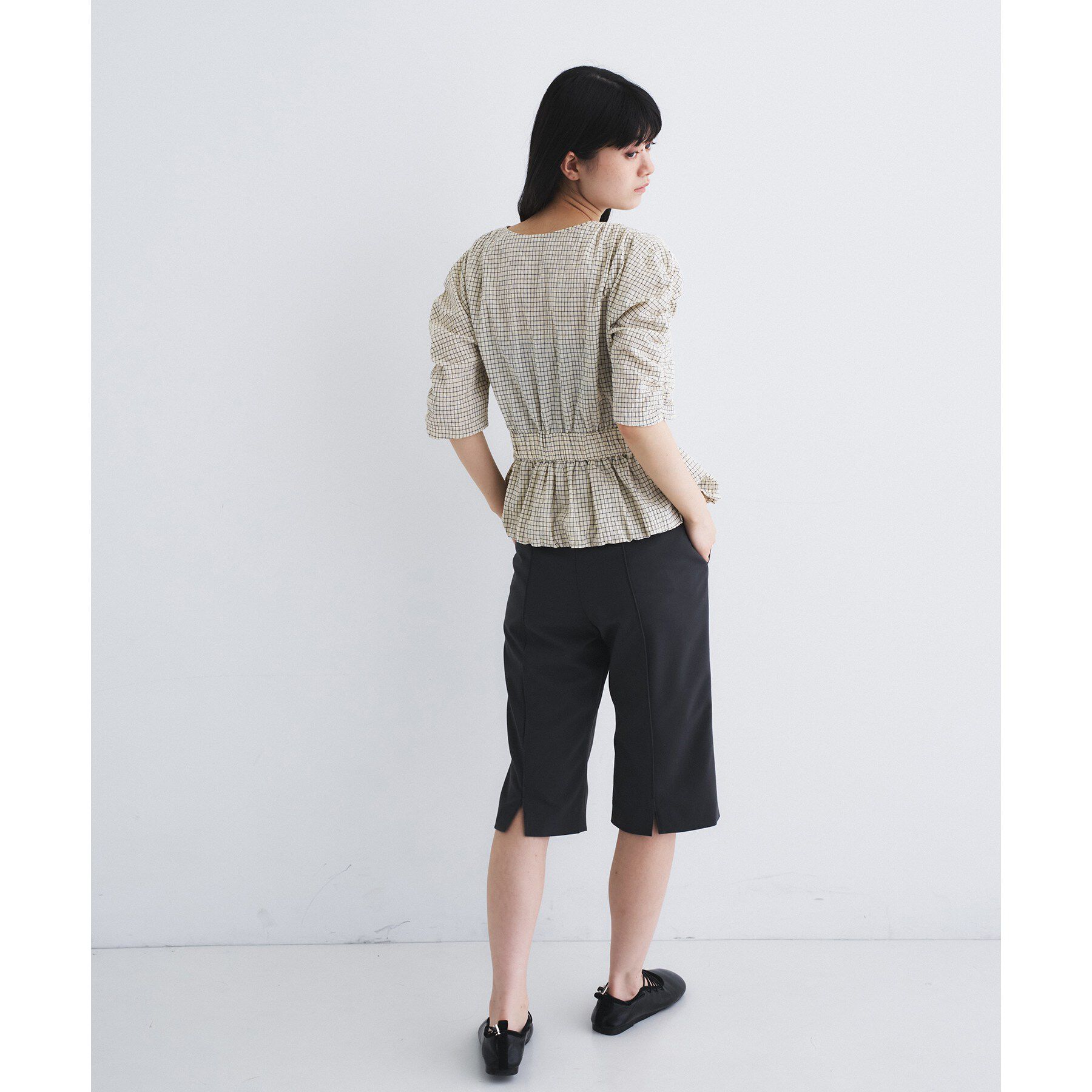 CODE A「front ribbon peplum blouse」|シャツ・ブラウス|